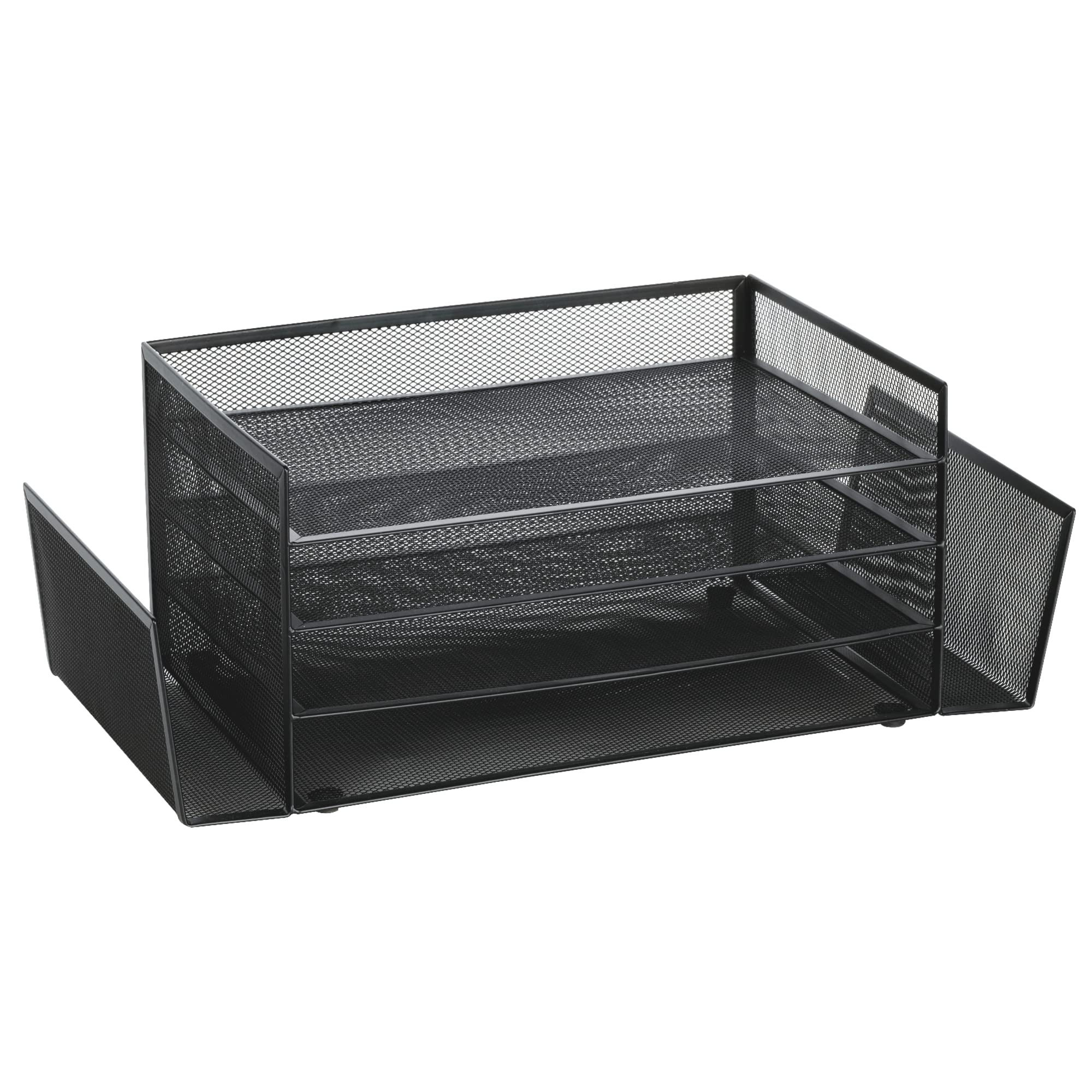 Brenton Studio™ Black Mesh 4-Shelf 2-Sided Desk Organizer - Perfect for Office, Home, or School Use to Store Files, Books, and Supplies