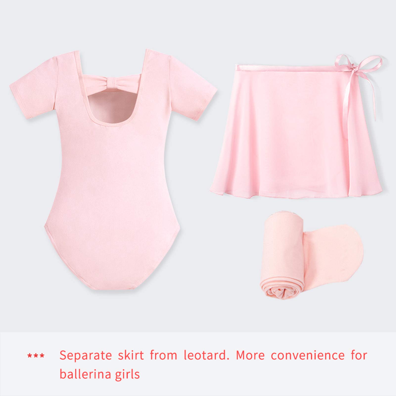 Stelle Girls Ballet Leotard Dance Outfit Set with Skirt & Tights - Toddler to Big Kid Sizes (2T-12) | Perfect for Ballet Class, Recitals & Dance Performances