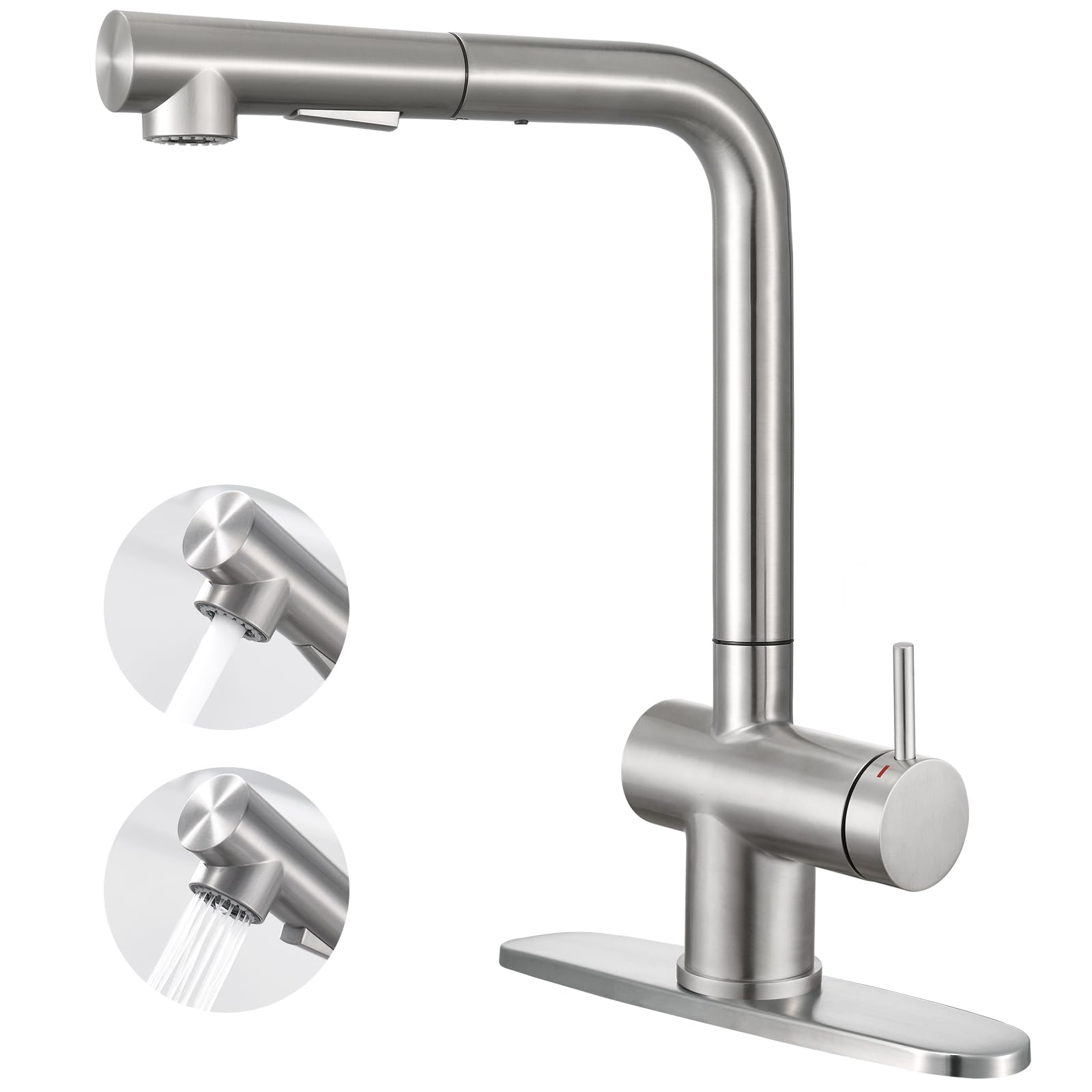 Premium Stainless Steel Pull Down Kitchen Faucet with Magnetic Docking Sprayer - Brushed Nickel RV & Commercial Bar Sink Faucet - Ideal for Home Kitchens, Restaurants, and RV Use
