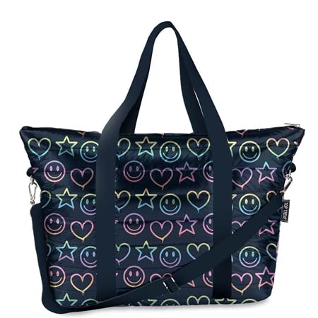 TOP TRENZ Puffer Tote Bag for Women - Stylish Weekender & Overnight Bag - Perfect for Travel, School, Work, Gym & Weekend Getaways - Lightweight & Spacious Carryall
