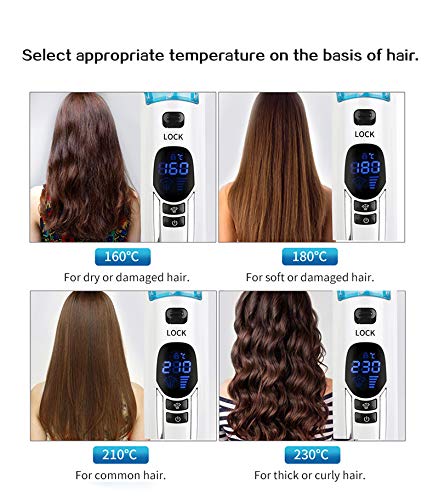 Negative Ions Hair Straightening Brush with Fast Heat Up for Thick Coarse Long Hair - White | Salon-Quality Styling at Home for Smooth & Shiny Hair