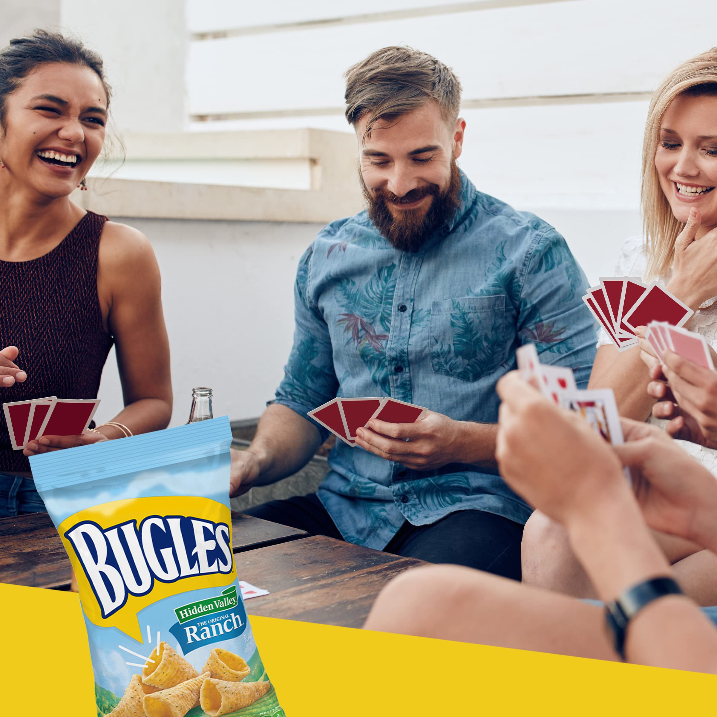 Bugles Crispy Corn Snacks - Hidden Valley Ranch Flavor (7.5 oz) | Crunchy Party Snacks for Movie Nights, Road Trips & Office Breaks
