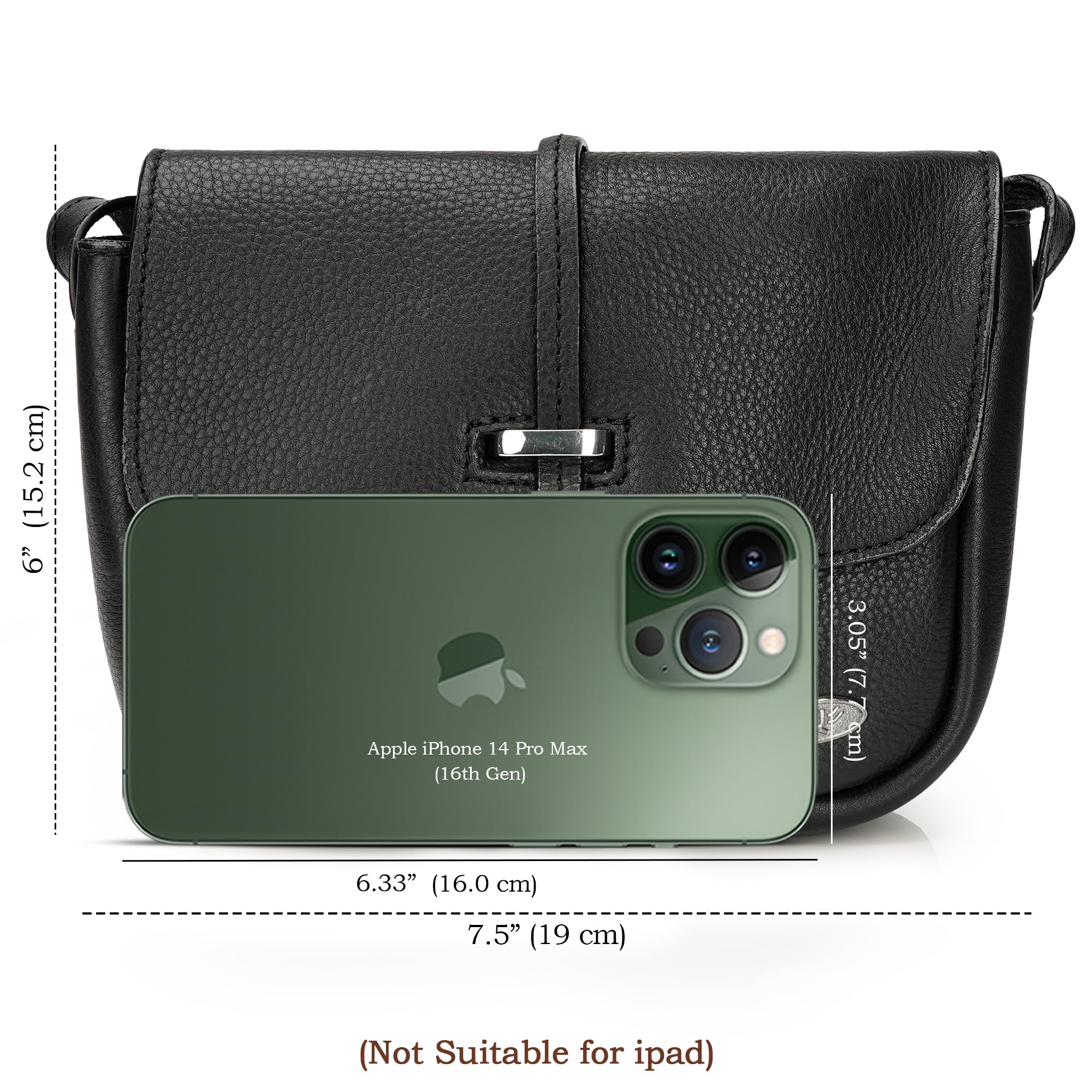 LUXEORIA Genuine Leather Crossbody Bag for Women - Travel & Daily Use
