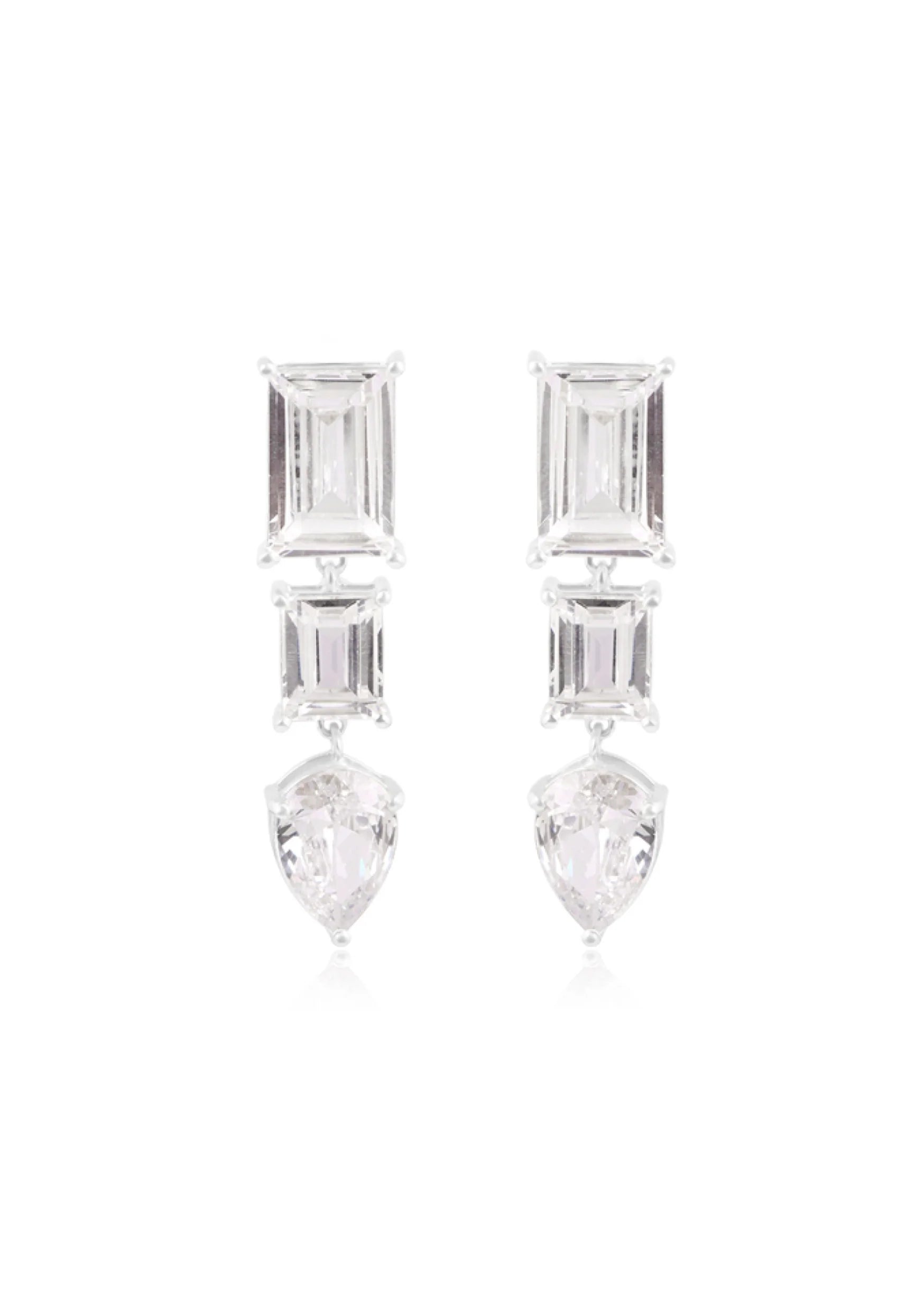Lola Knight Isla Crystal Bridal Drop Earrings - Sterling Silver Wedding Jewelry for Bride, Bridesmaids & Formal Occasions