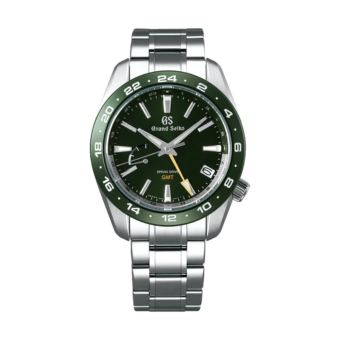 SBGE257 Sport Spring Drive GMT Watch - 40.5mm Green Dial on Stainless Steel Bracelet | Luxury Automatic Timepiece for Travel, Business & Outdoor Adventures