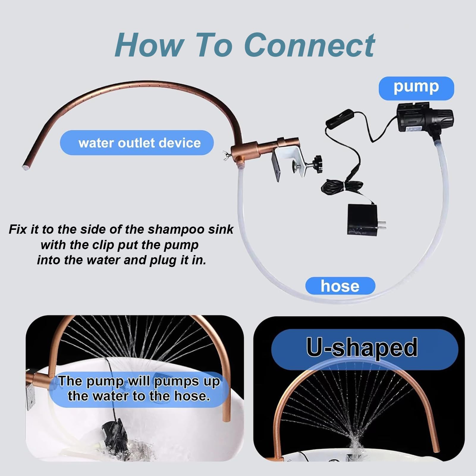 Adjustable Hair Salon Water Circulation Bracket - Spa Head Massage Frame with Pump for Relaxation & Therapy | Easy to Clean | Perfect for Salons, Home Spa & Professional Use