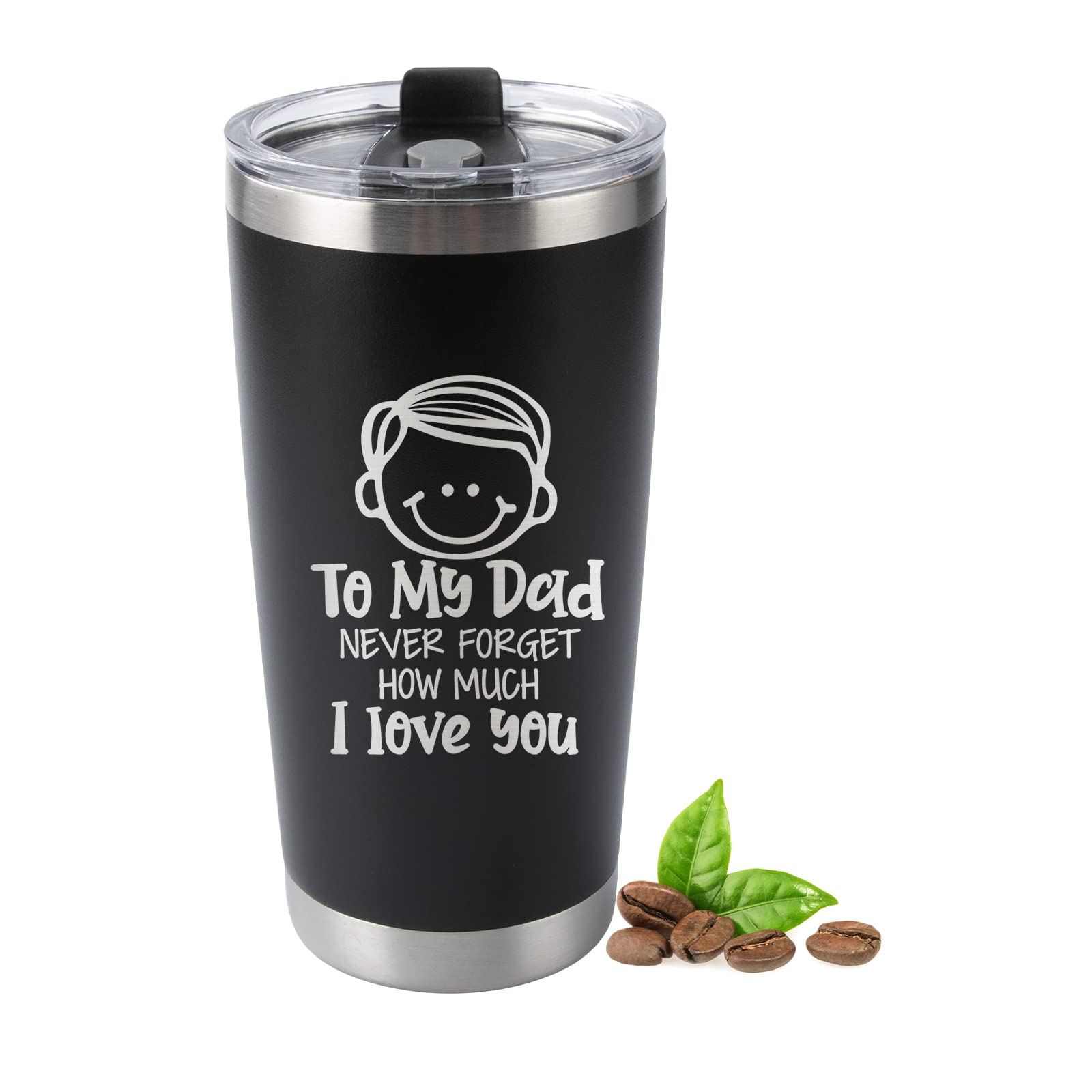 Personalized 20oz Stainless Steel Tumbler - Perfect Dad Gift for Birthday, Anniversary | Coffee Cup for Work & Travel
