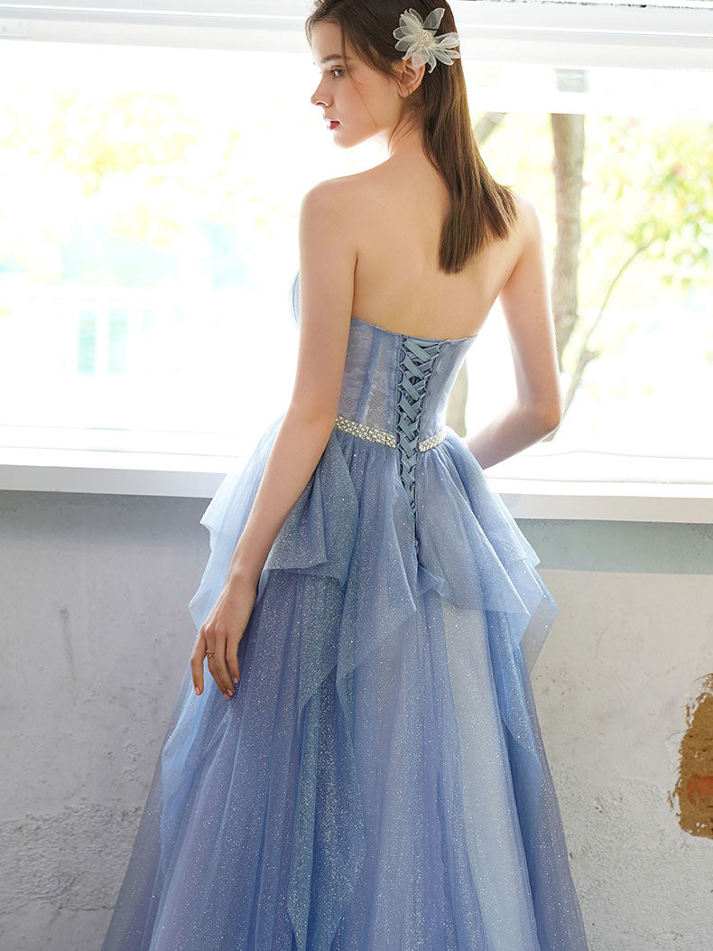 Elegant A-Line Tulle Sequin Long Prom Dress & Evening Gown for Women - Perfect for Homecoming, Formal Dances, Weddings & Special Occasions
