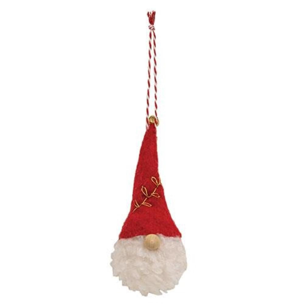 Festive Red Felt Gnome Ornament with Jingle Bells - Christmas Tree Decor, Holiday Home Decoration, Gift for Gnome Lovers