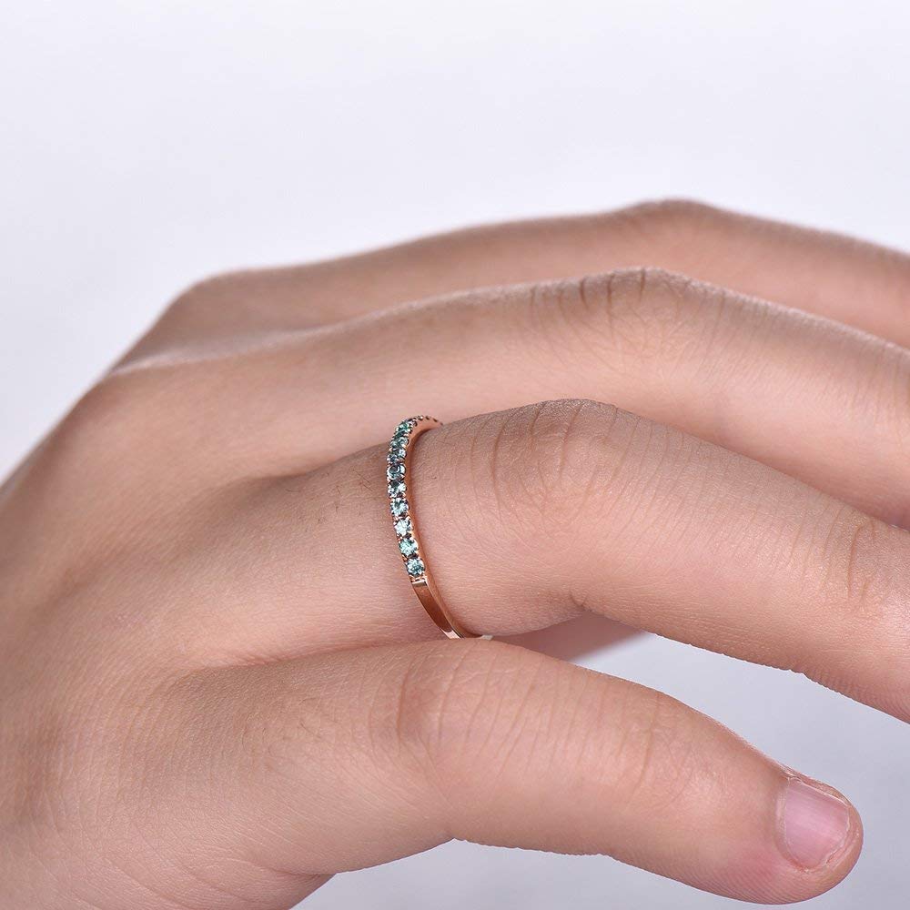 Alexandrite Eternity Ring - Sterling Silver Stackable Wedding Band, Rose Gold Plated June Birthstone Jewelry for Anniversary & Bridal Stacking | Perfect for Engagements, Weddings & Special Occasions