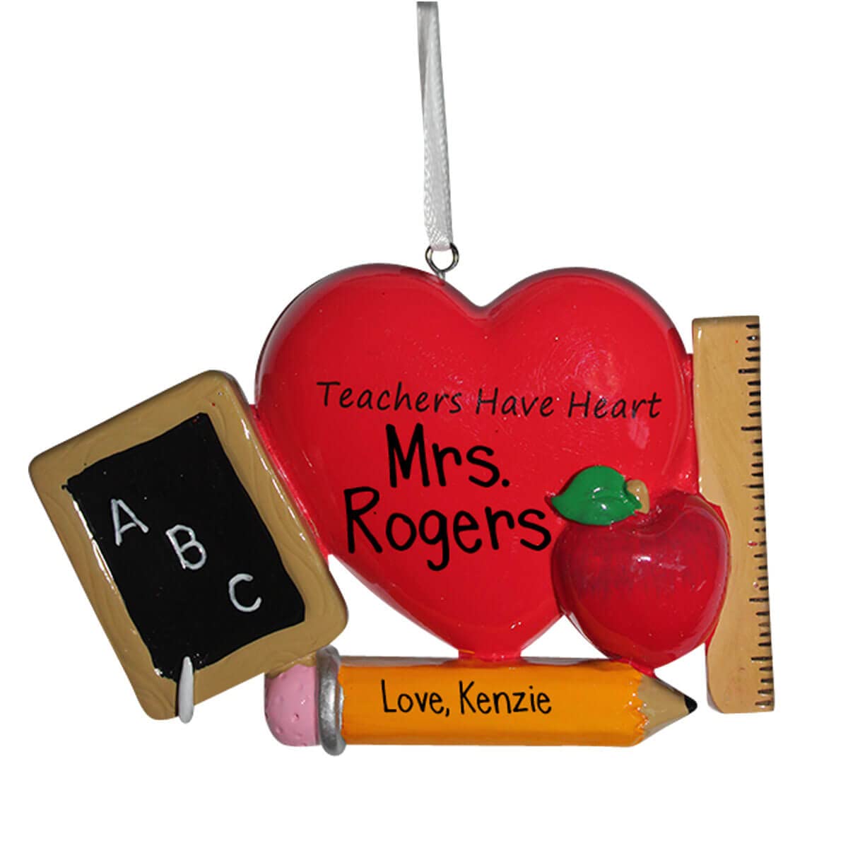 Personalized Apple Christmas Ornament for Teachers - Classroom Heroes Gift for Kindergarten & Elementary School - Holiday Decor & Appreciation Present