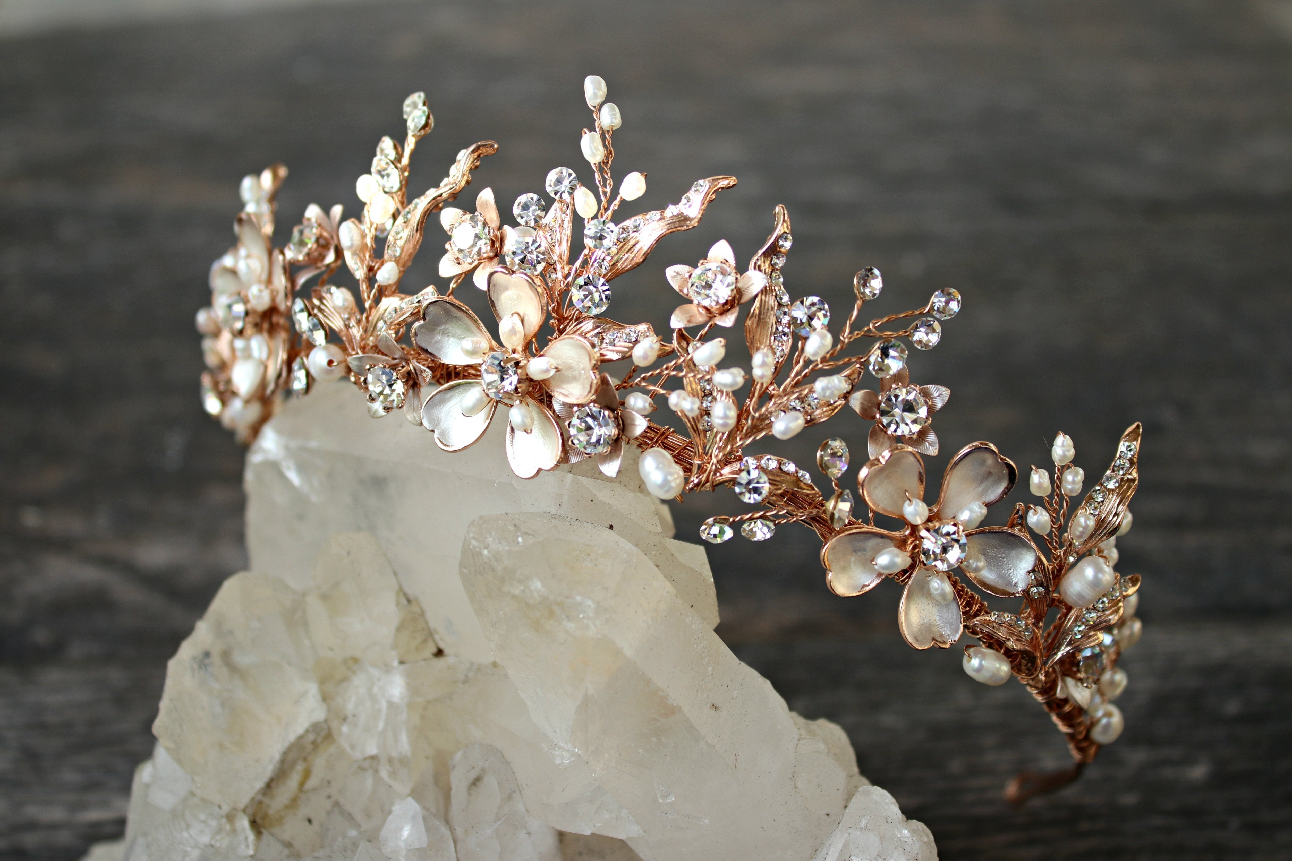 GENEVIEVE Genuine Citrine, Blue Topaz & Amethyst Briolettes Tiara Crown - Elegant Bridal Headpiece for Weddings, Prom & Special Occasions