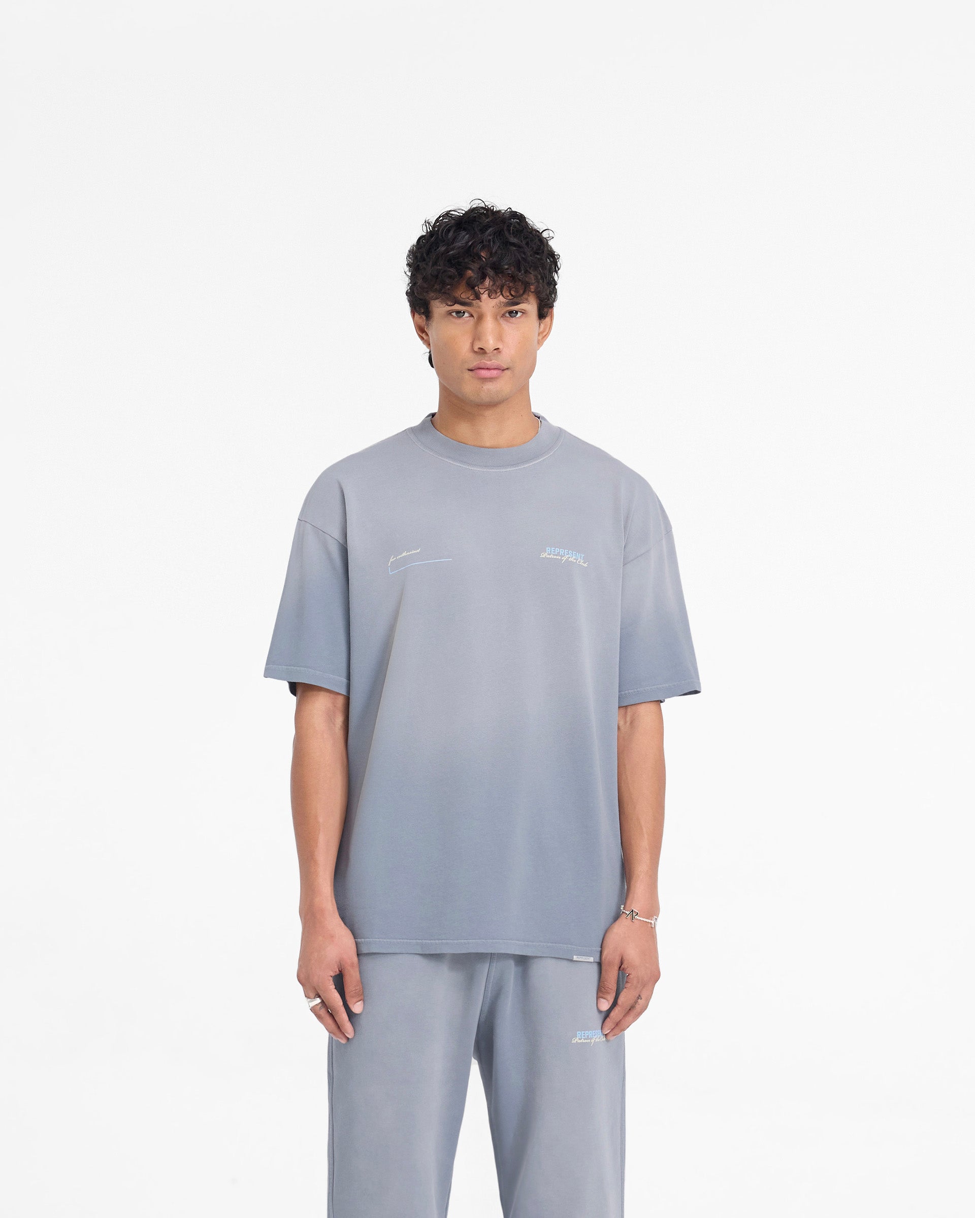 Patron Of The Club T-Shirt - Soft Washed Grey Cotton Tee for Men | Casual Streetwear & Night Out Style
