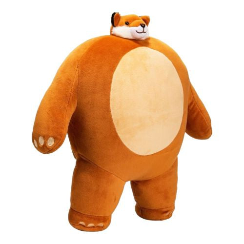 Bagstock Tiny Headed Plush Fox 15 Inch - Vibrant Orange Stuffed Animal Toy for Kids, Nursery Decor, Birthday Gifts & Cute Home Decoration