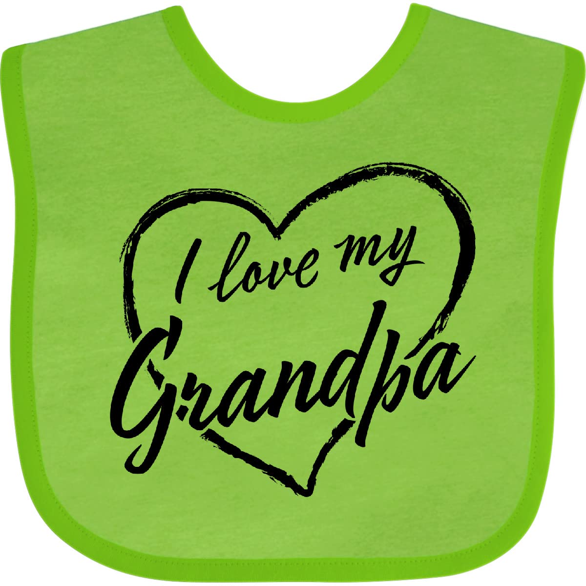 Inktastic I Love My Grandpa Black Chalk Heart Baby Bib - Cute & Soft for Feeding Time, Family Gatherings & Special Occasions