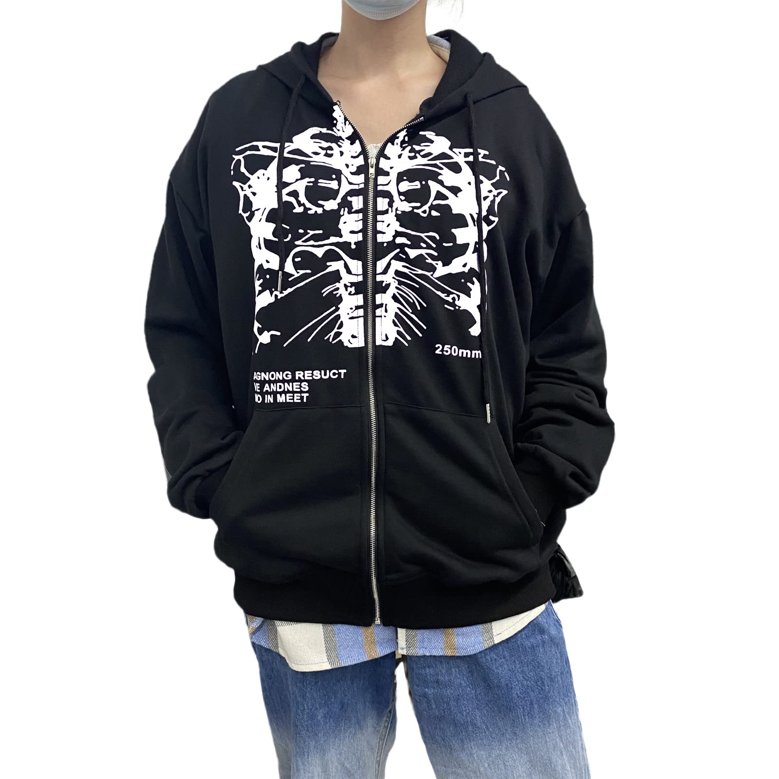 Y2K Vintage Graphic Oversized Zip Up Hoodie for Women - Aesthetic Long Sleeve E-Girl Streetwear Jacket | Perfect for Casual Outfits, Street Style & Retro Fashion Looks