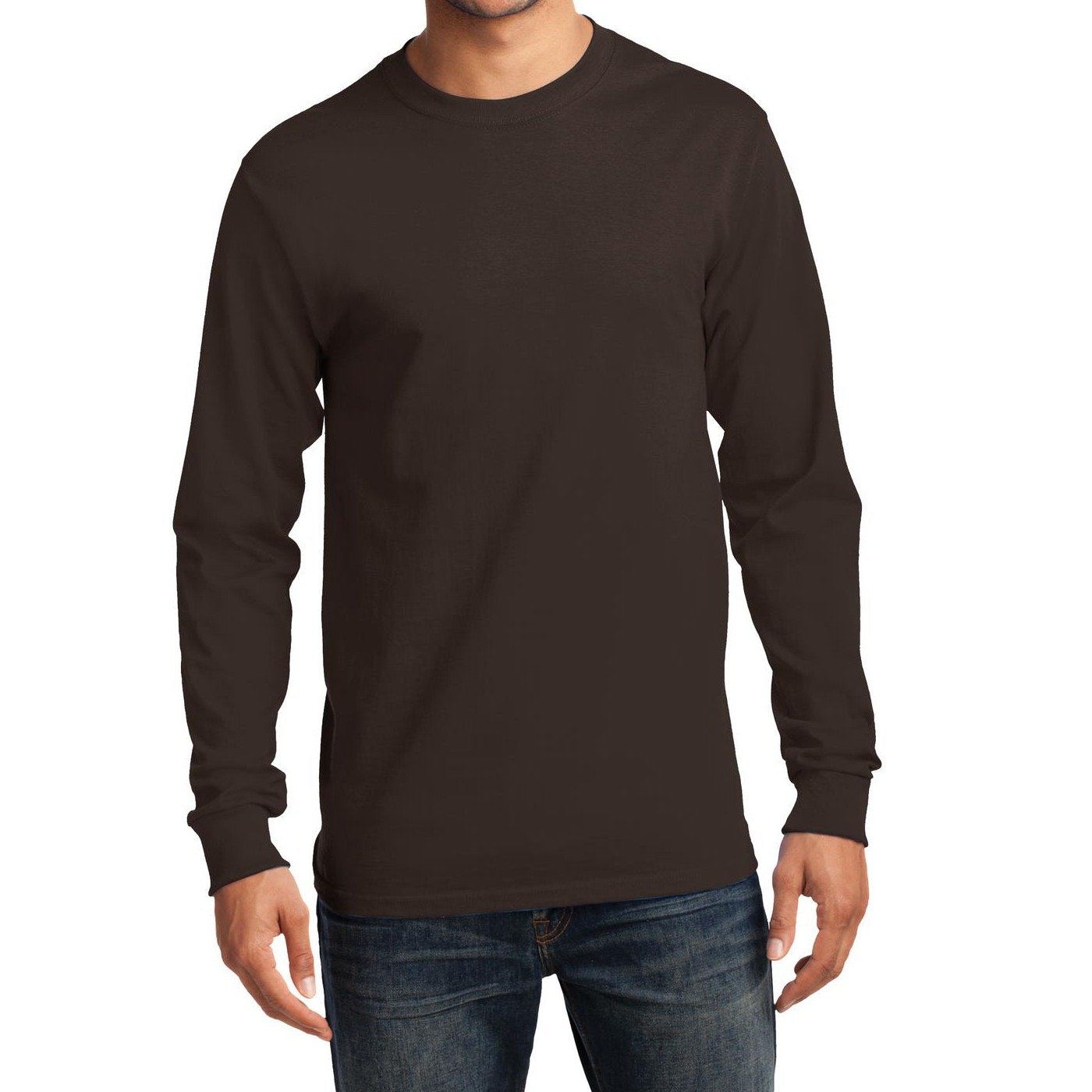 Premium Men's Long Sleeve Essential T-Shirt - Soft Cotton Crewneck Basic Tee for Casual Wear, Layering & Everyday Comfort