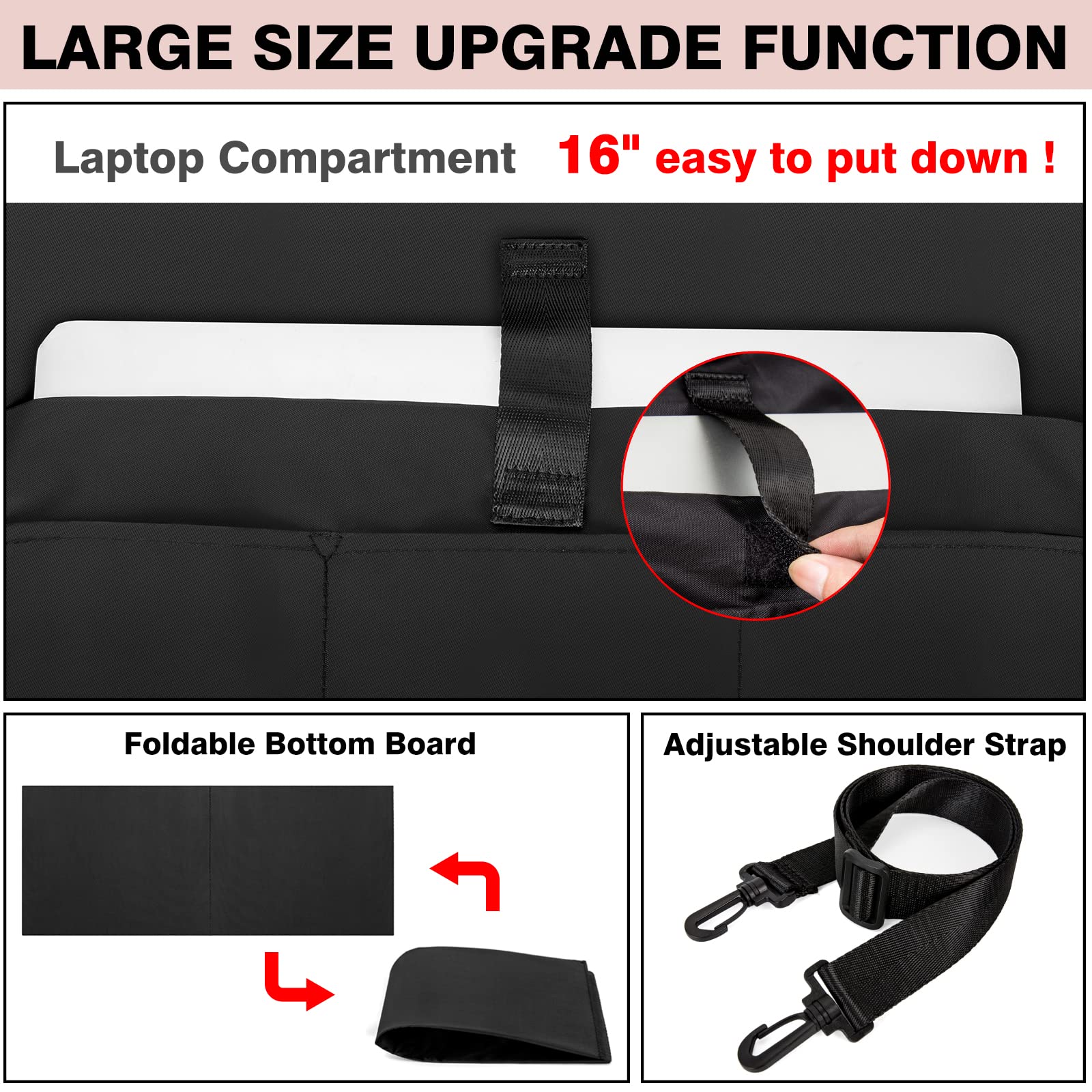 IBFUN 24-Pocket Tote Bag for Teachers & Work Women - Durable & Stylish for Office & Commute