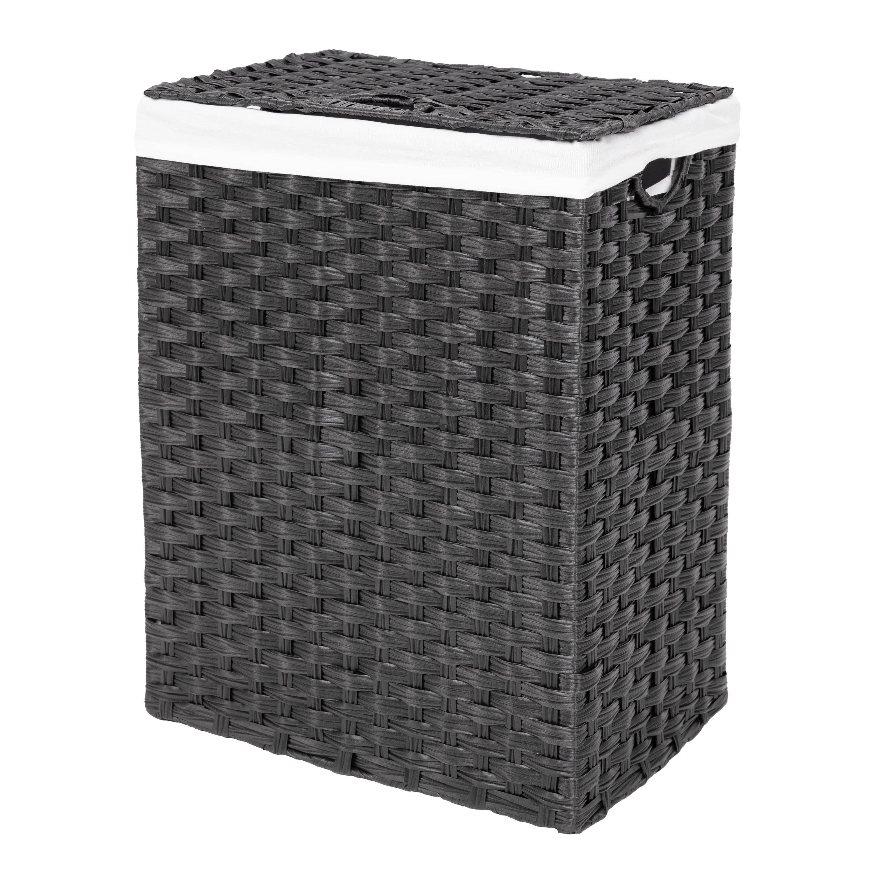 Handwoven Lidded Laundry Hamper Basket - Breathable Cotton Storage Bin for Clothes, Towels & Toys - Perfect for Bedroom, Bathroom & Nursery Organization