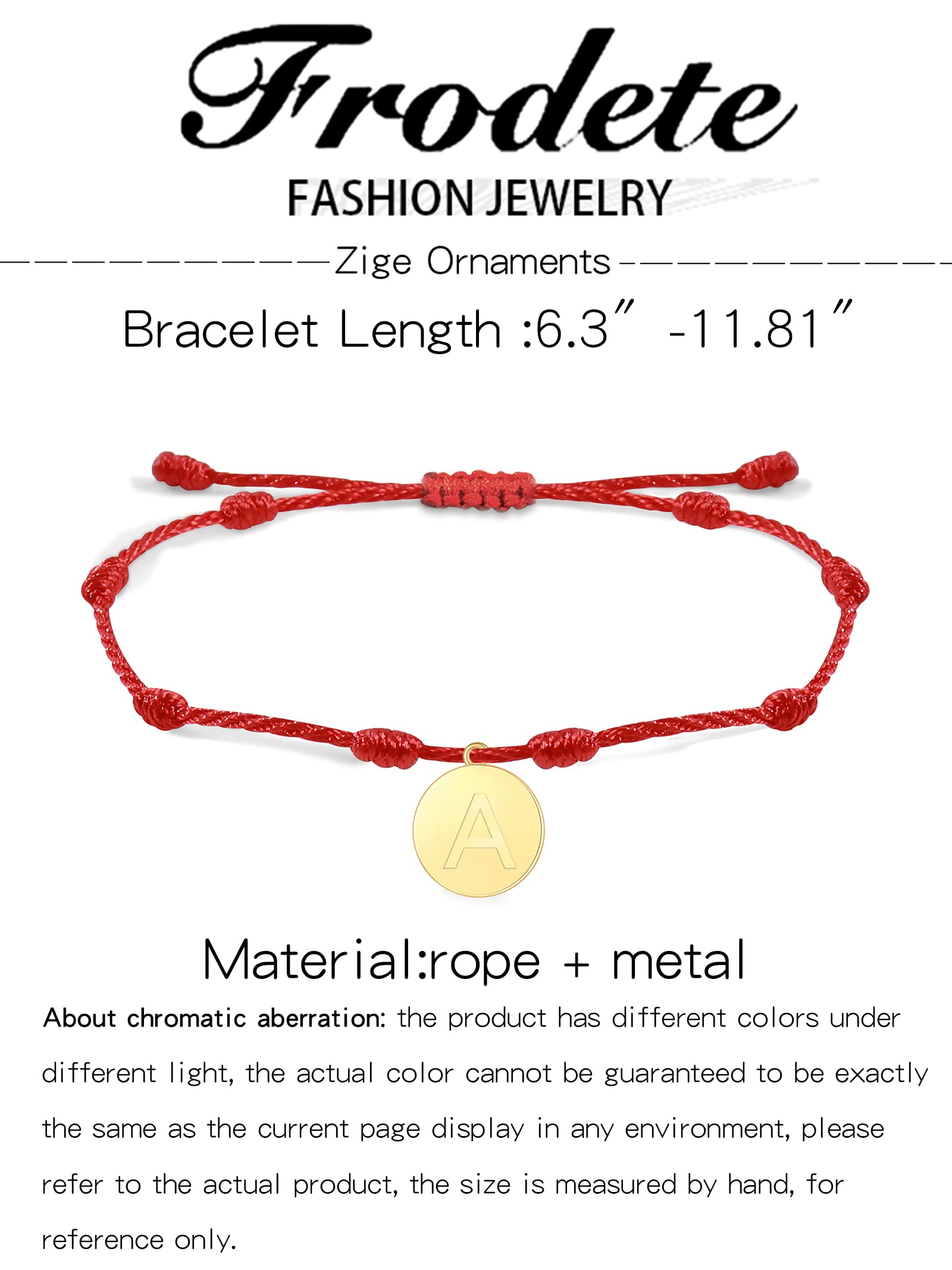 Red Initial Bracelet for Women - 7 Knot Protection String Bracelet with A-Z Letter Charms | Birthday Jewelry Gift for Her | Perfect for Daily Wear, Spiritual Protection & Thoughtful Gifting