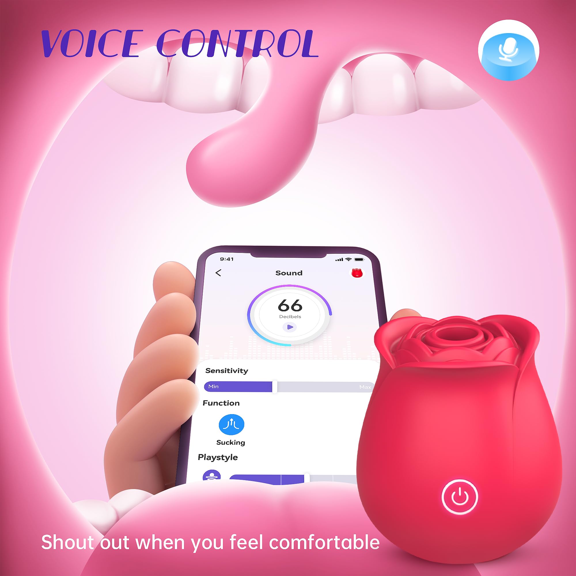 Premium Rose Sucking Vibrator for Women - Dual Stimulation Clitoral & Nipple Sucking Toy with 10 Vibration Modes, Waterproof G-Spot Dildo for Solo Play & Couples - Romantic Bedroom Accessory, Adult Gift for Her
