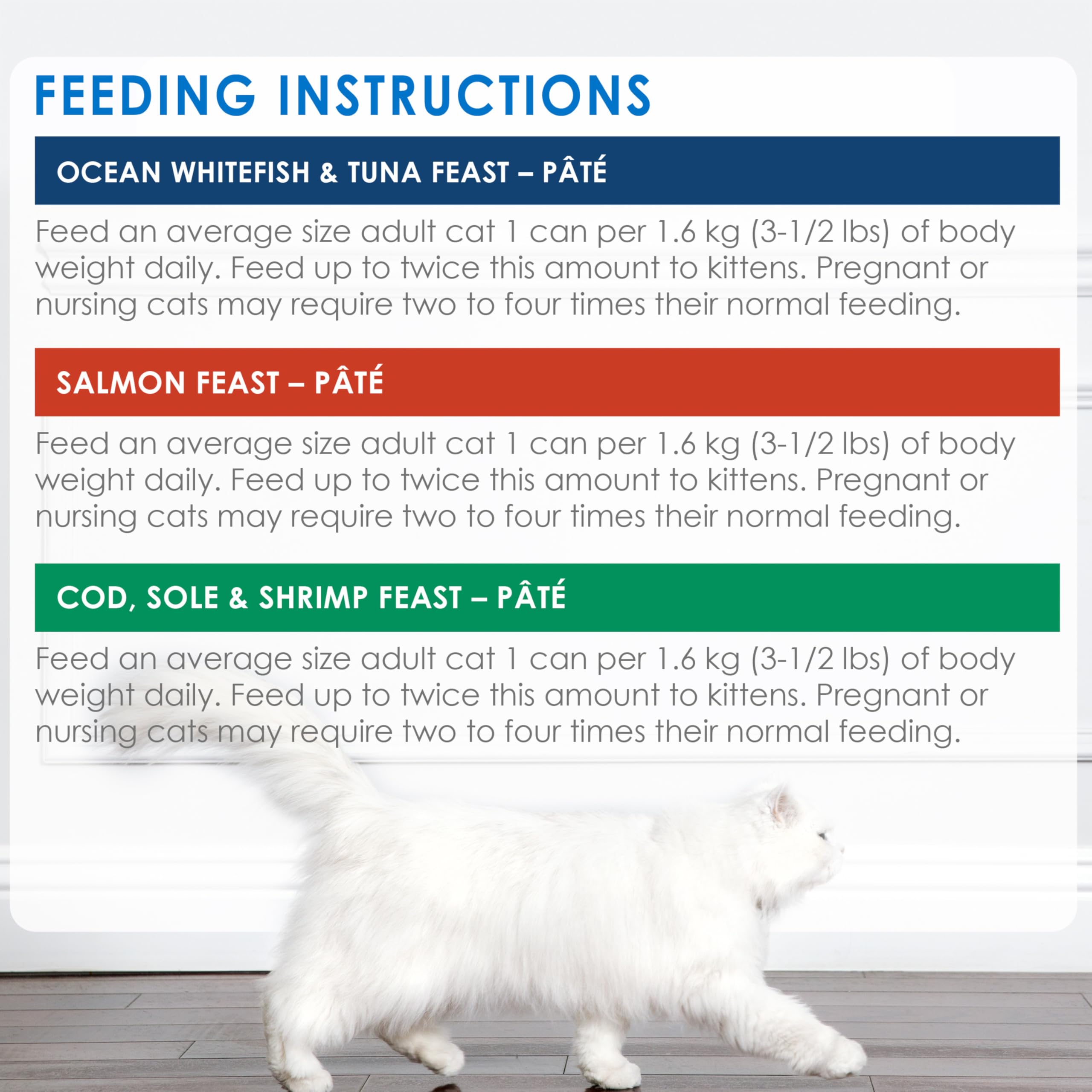 Fancy Feast Seafood Supper Wet Cat Food Pate Variety Pack - 3 Delicious Flavors (Tuna, Salmon, Whitefish) in 85g Cans, 12-Pack for Adult Cats - Perfect for Mealtime, Travel & Special Treats