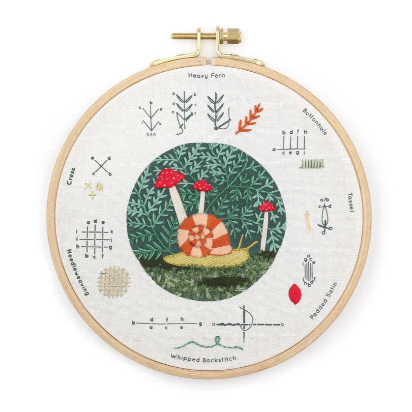 Forest Floor Embroidery Stitch Sampler Kit - Hand Embroidery Patterns for Beginners & Advanced - Perfect for DIY Home Decor, Wall Art & Gift Making