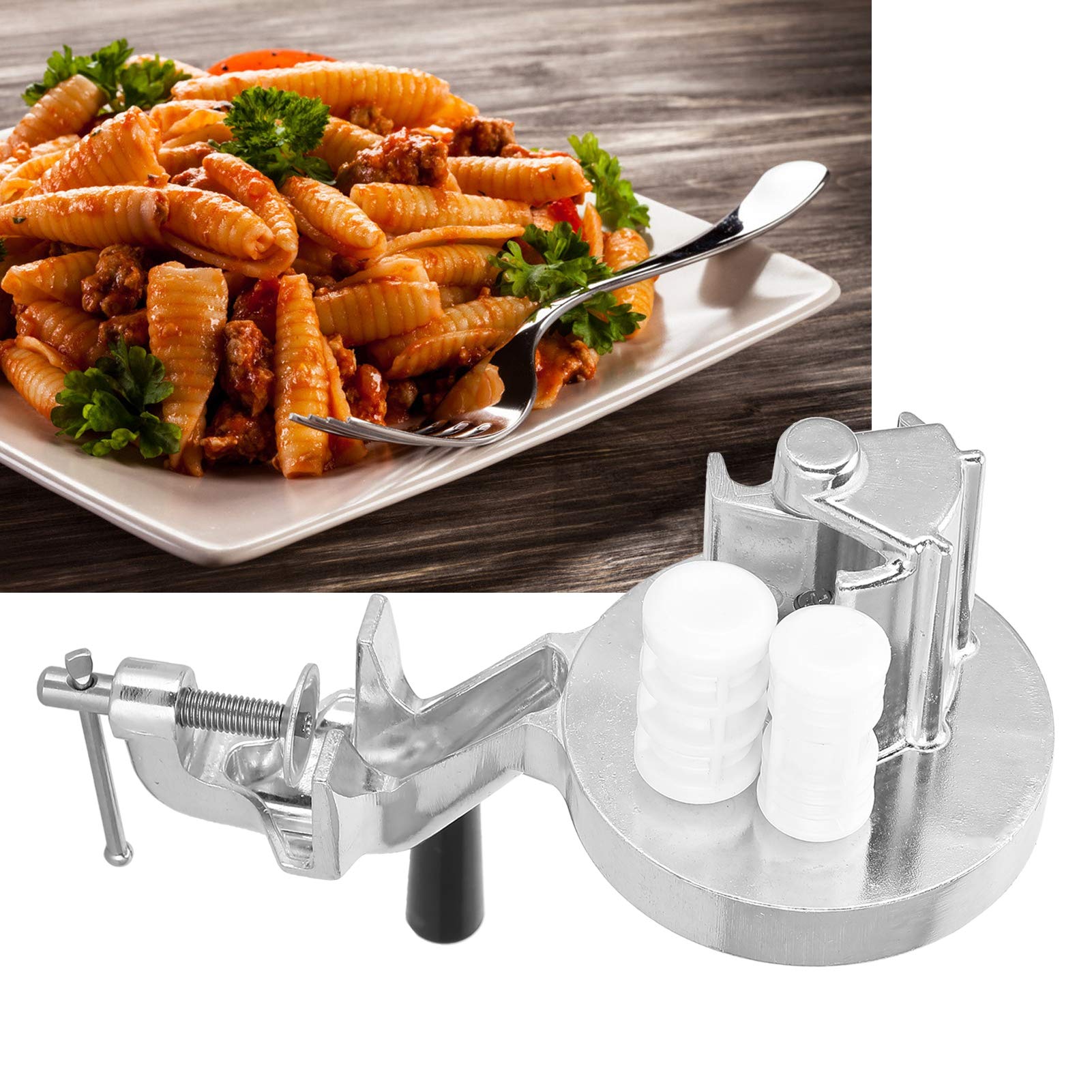 Stainless Steel Manual Pasta Maker Machine - Hand Crank Macaroni & Spaghetti Noodle Press for Kitchen DIY | Lightweight Pasta Press for Homemade Italian Pasta, Ramen & Dumpling Wrappers | Perfect for Home Chefs & Italian Cooking Enthusiasts