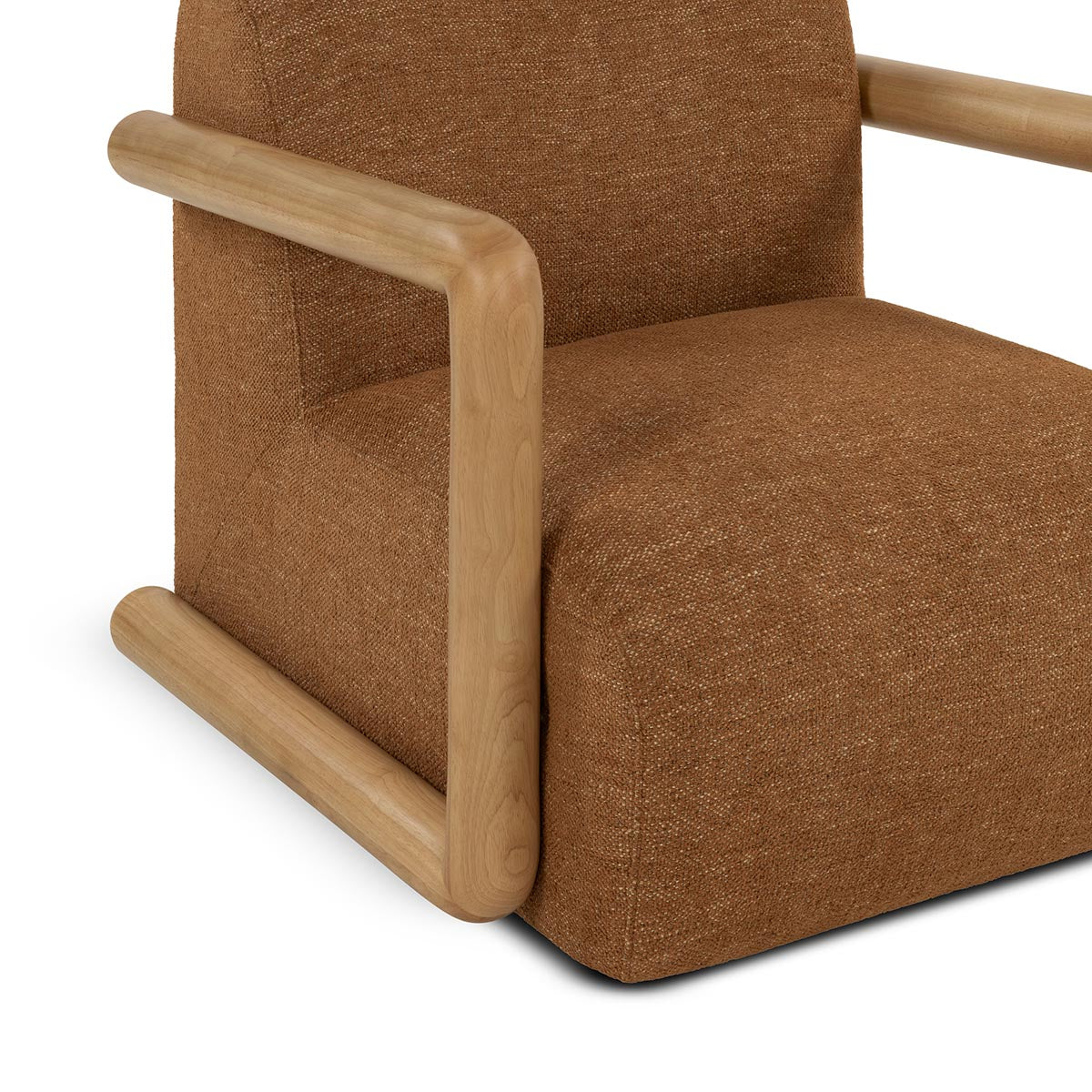 Hubert Textured Fabric Armchair - Modern Accent Chair for Living Room, Bedroom & Office - Comfortable Upholstered Lounge Chair with Sturdy Wooden Legs