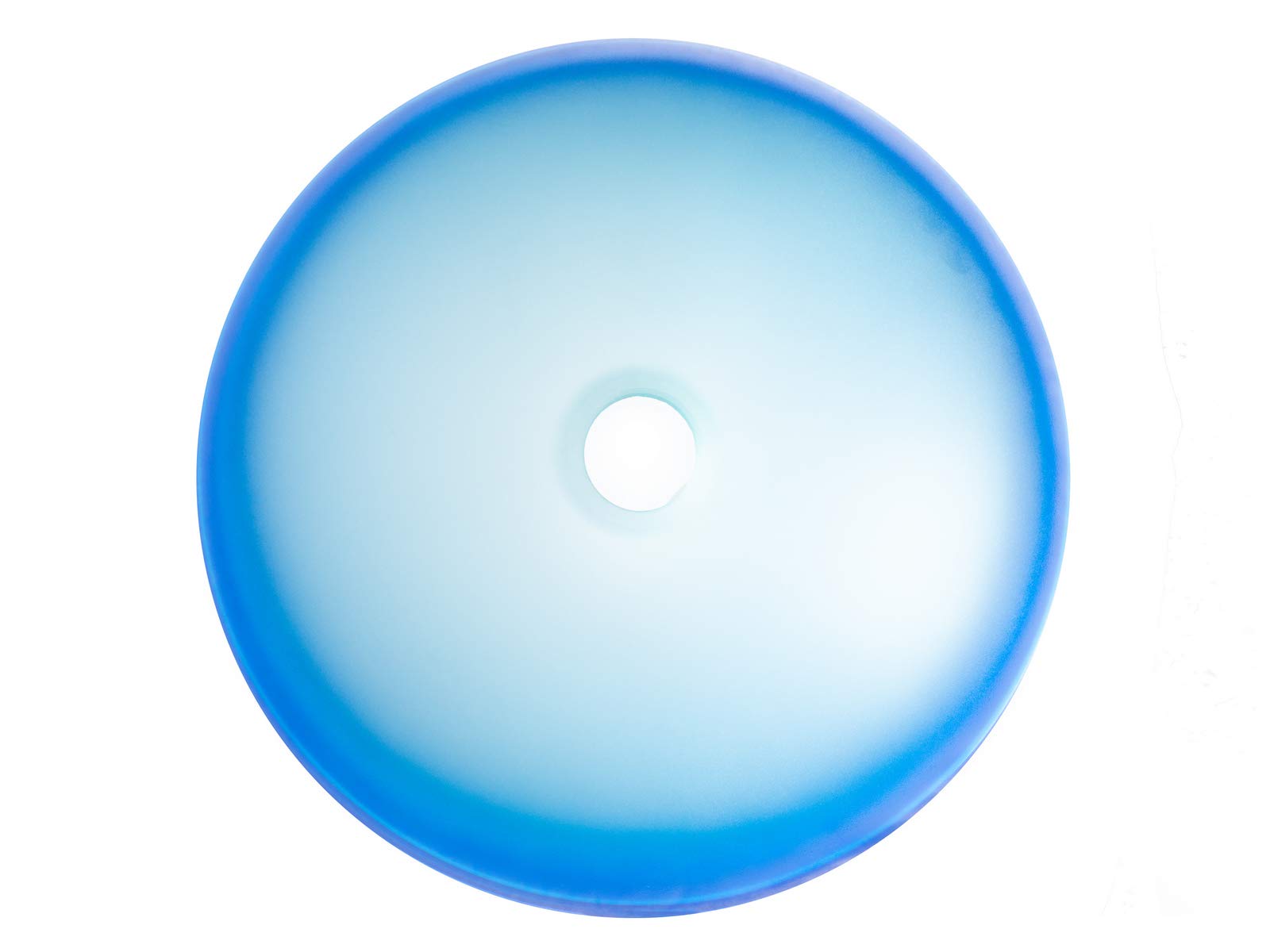 Frosted Blue Round Glass Vessel Bathroom Sink - Modern Above Counter Basin for Vanity, Powder Room, and Luxury Home Decor