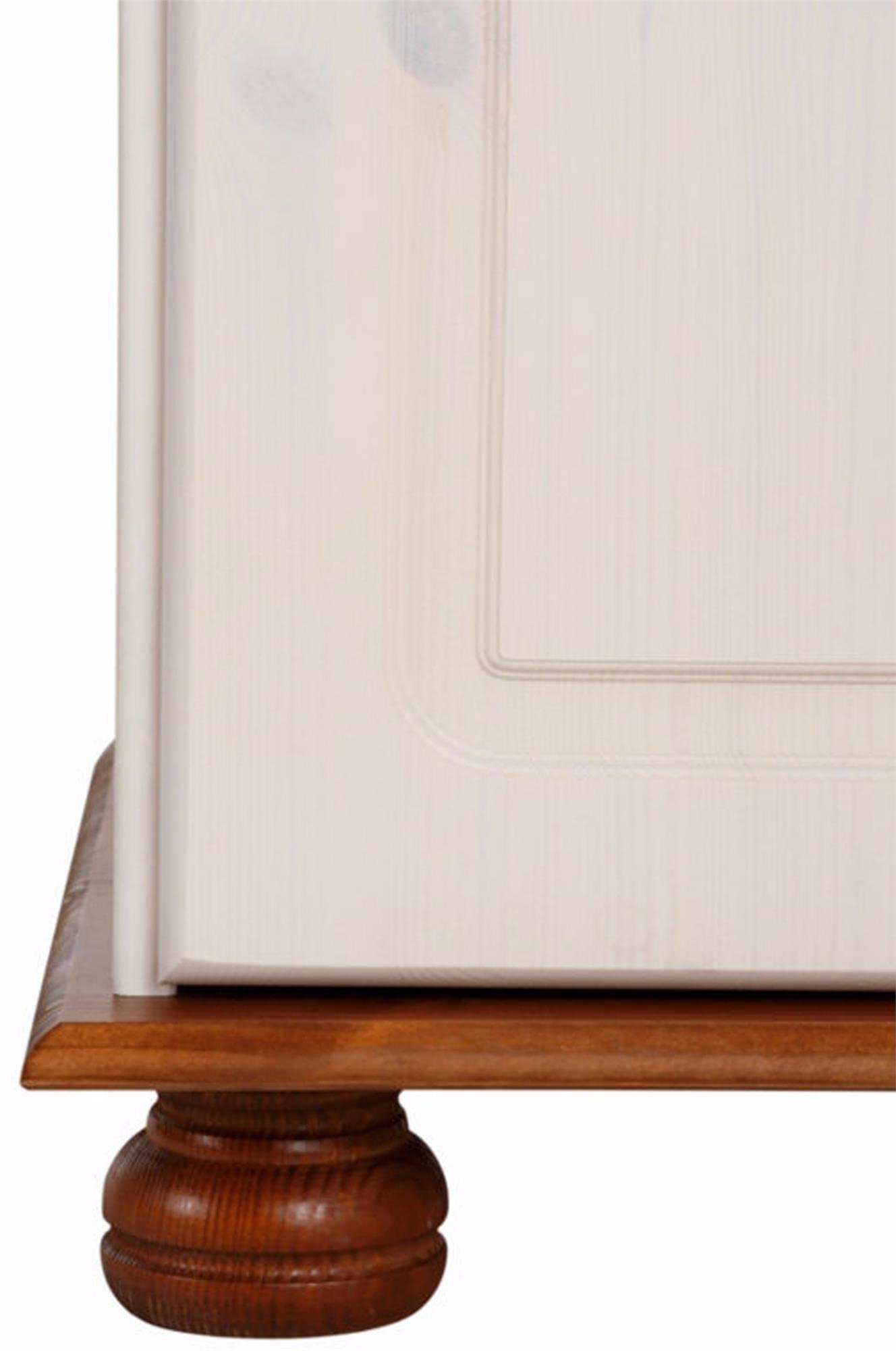 REALROOMS Chester Solid Wood Storage Desk with Bottom Closed Storage Cabinet - White & Honey Finish | Home Office, Study Room, Dormitory Furniture for Organization & Workspace