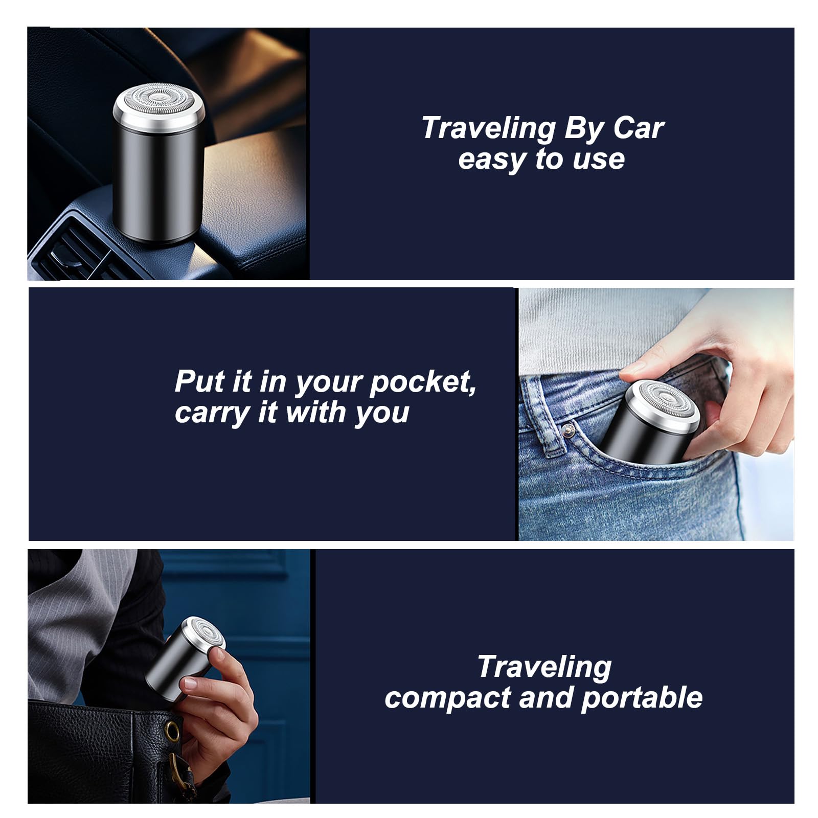 Mini Electric Shaver for Men - USB Rechargeable, Waterproof, Portable Pocket Size Travel Razor - Perfect for Home, Car, Office & On-The-Go Grooming - Black