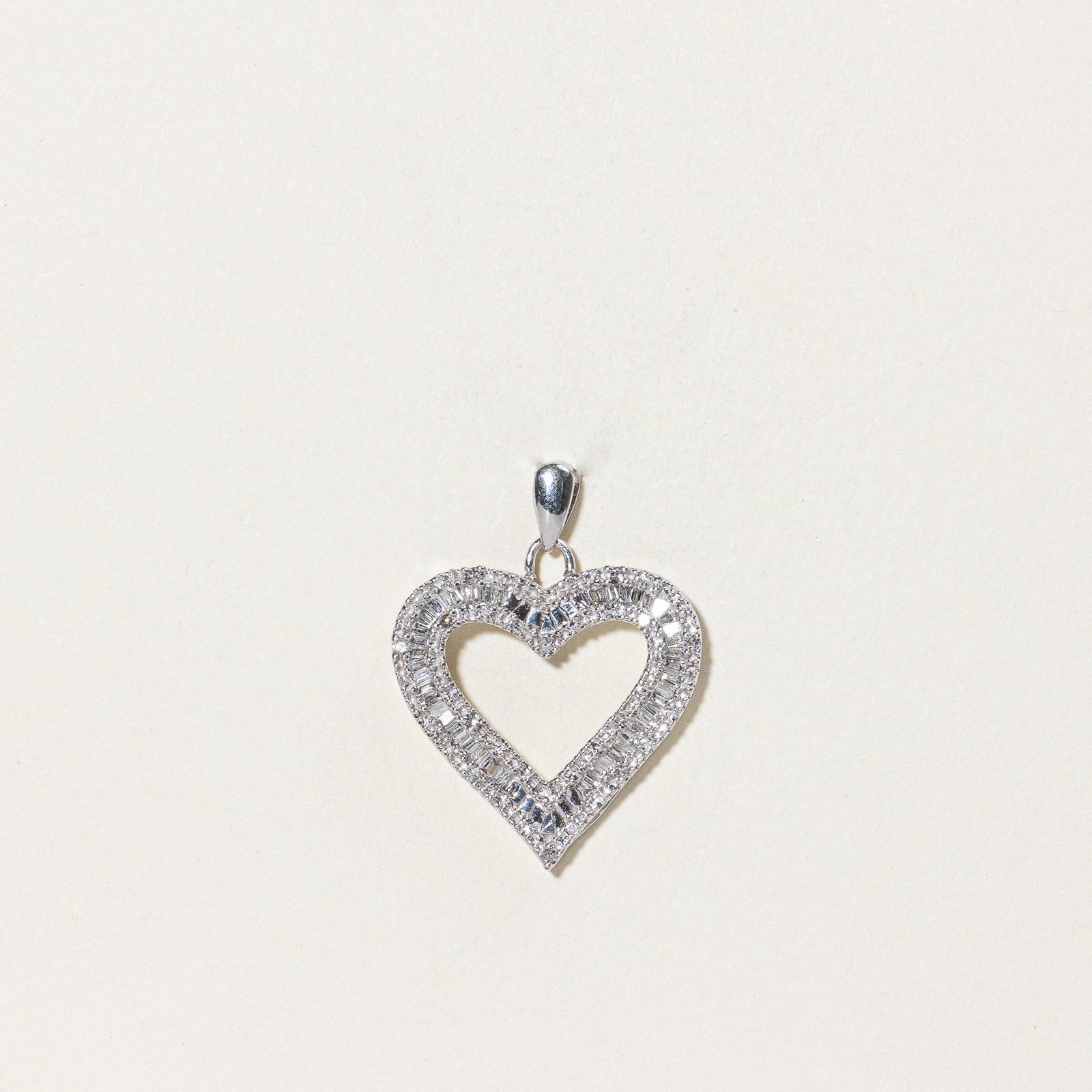 0.60ctw Diamond Heart Pendant Necklace - 14K White Gold Elegant Jewelry Gift for Women - Perfect for Valentine's Day, Anniversary & Romantic Occasions