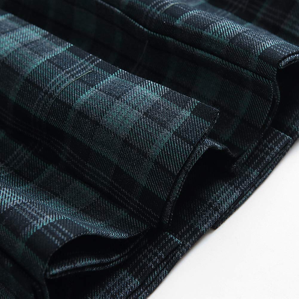 Hotmiss Women's Stretchy Plaid Skater Skirt - A-Line Pleated Mini Skirt for School, Casual & Japanese Fashion | Perfect for Daily Wear, Outfits & Street Style