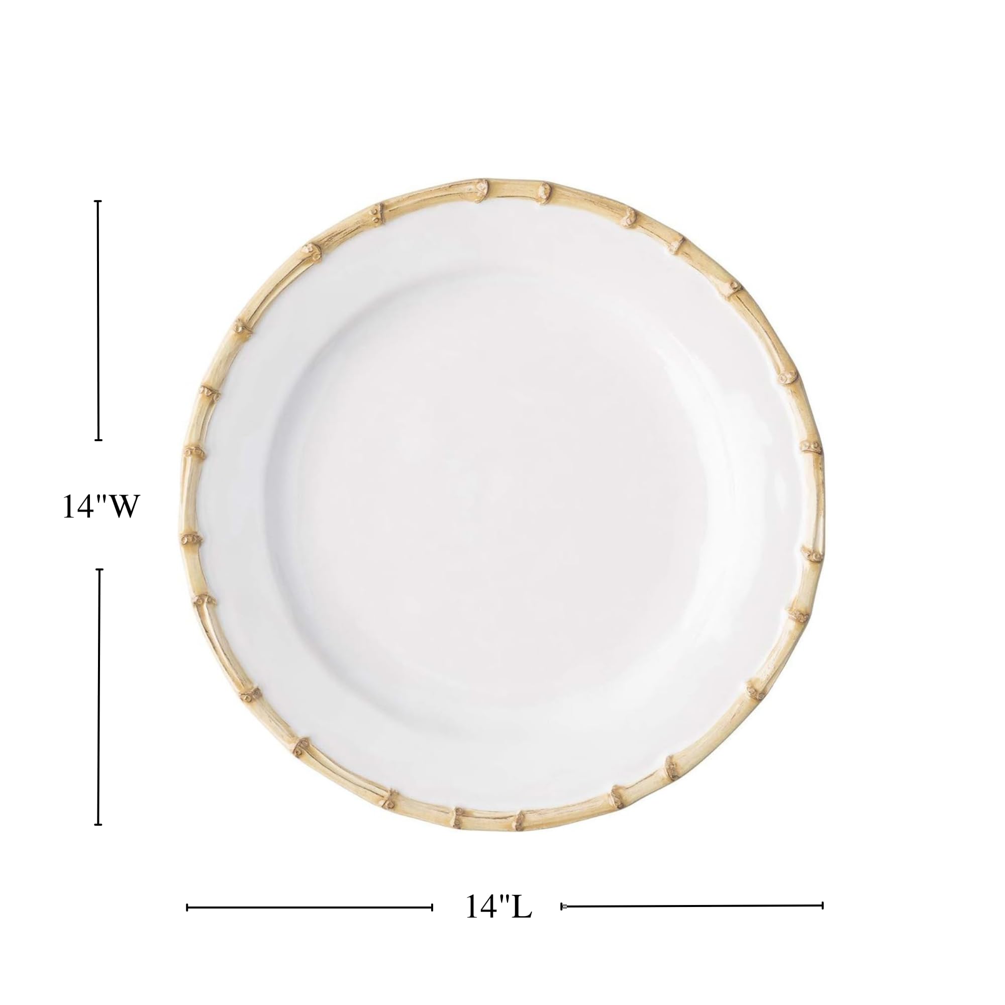 Juliska Natural Bamboo Charging Plate - Elegant Dinnerware for Asian Cuisine, Sushi, and Appetizers