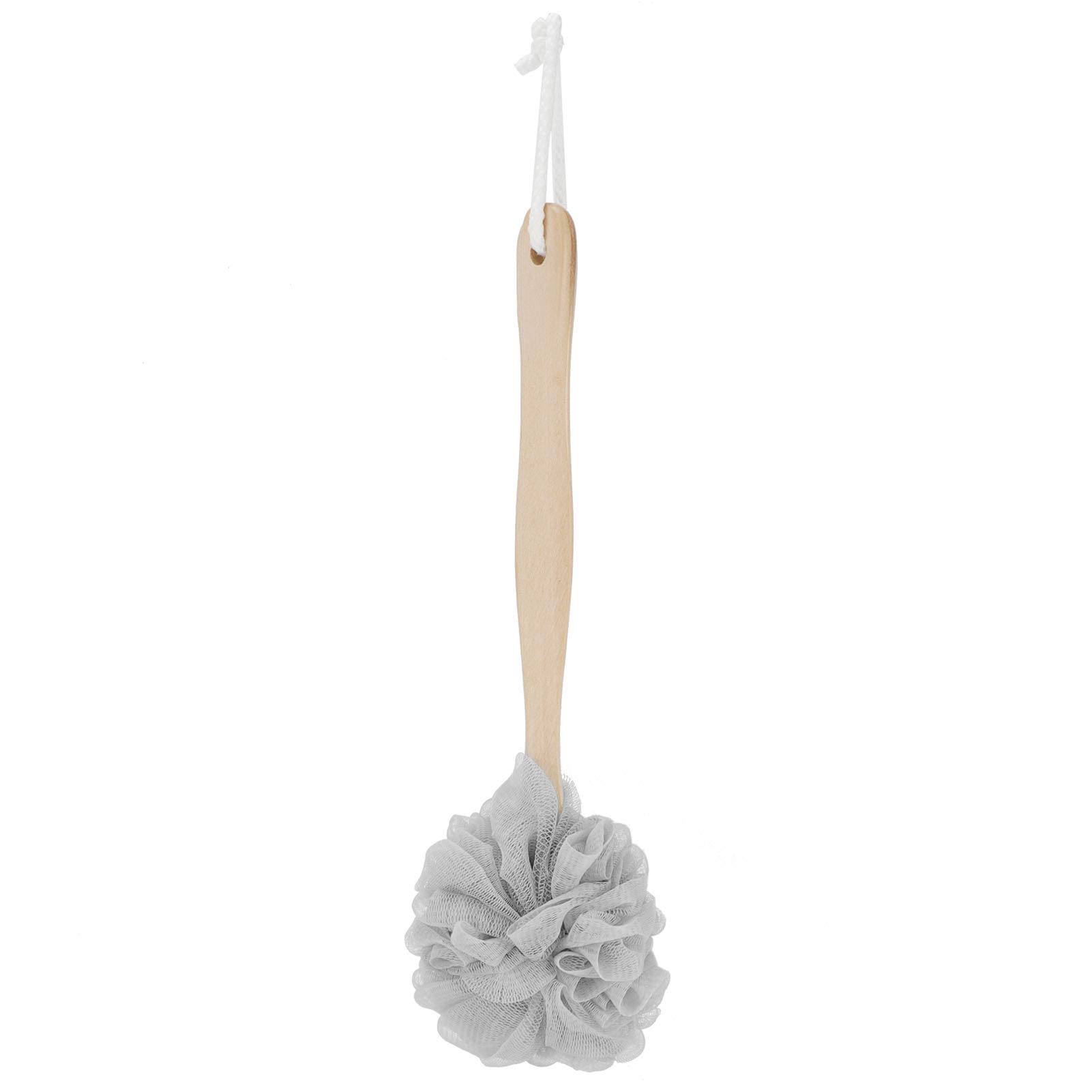 BORDSTRACT 5PCS Soft Wooden Handle Back Scrubber for Shower - Nylon Mesh Bath Brush & Exfoliating Skin Cleaner (Gray) - Perfect for Deep Cleaning, Dead Skin Removal & Relaxing Spa Experience