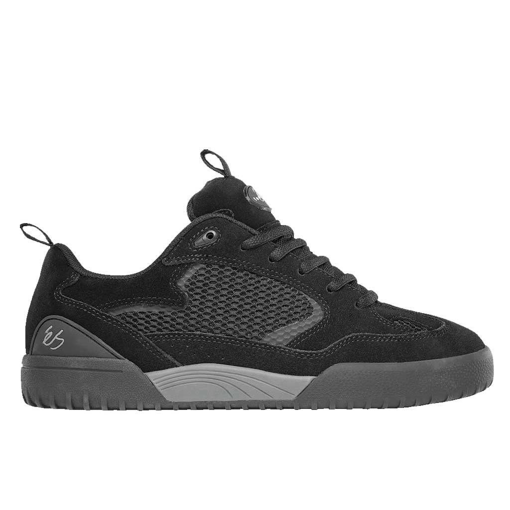 eS Quattro Black/Charcoal Skate Shoes - High Performance Skateboarding Shoes for Men & Women - Perfect for Street Skating & Park Riding