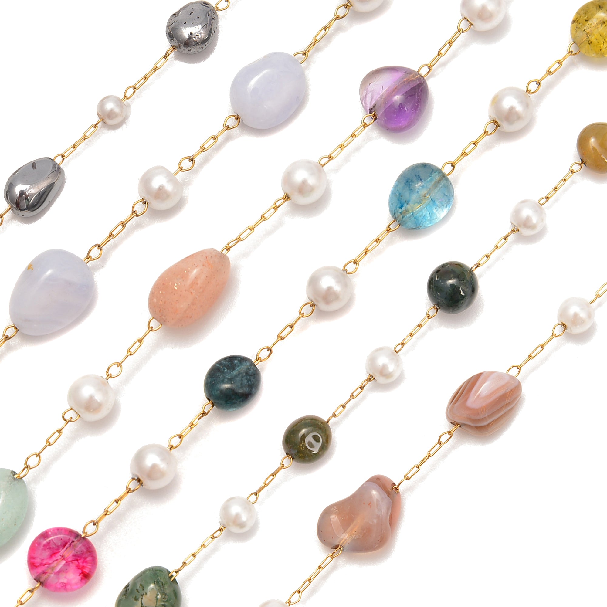 6-8mm Natural Multi Gemstone Pebble Nugget Beads - 1 Meter Per Bag for Jewelry Making, DIY Bracelets & Necklaces - Perfect for Boho, Hippie & Handmade Accessories