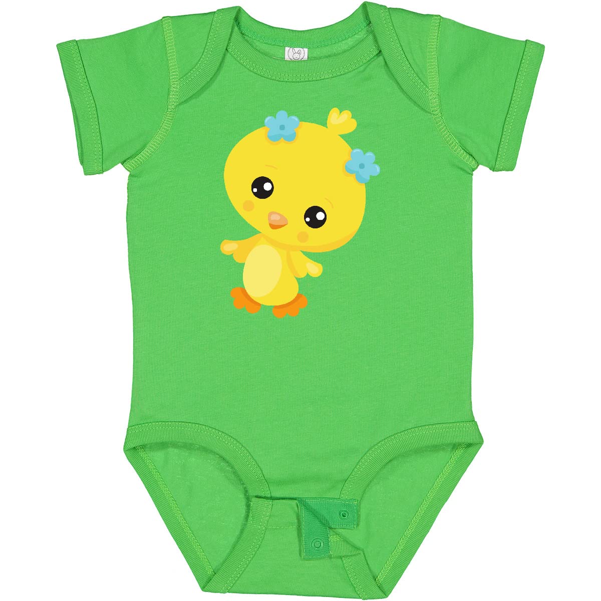 Inktastic Cute Chicken Baby Bodysuit - Adorable Chick & Floral Design for Newborns & Infants - Perfect for Baby Showers, Photo Shoots & Everyday Wear