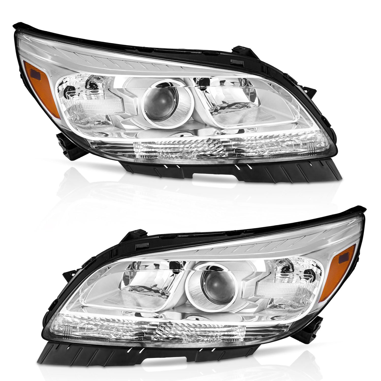 2013-2015 Chevy Malibu Headlights - LT/LTZ Replacement Pair for Night Driving