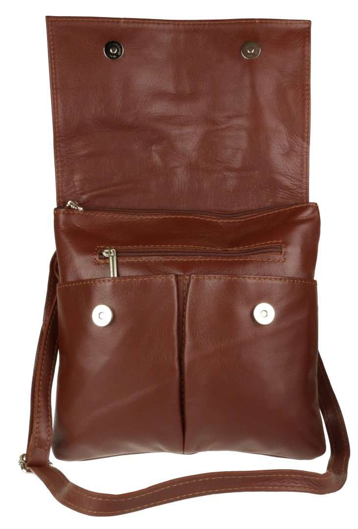 Stylish Italian Genuine Leather Crossbody Bag for Women with Double Pockets - Perfect for Work, Travel & Everyday Use