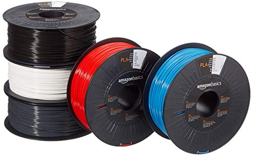 Amazon Basics PLA 3D Printer Filament - 1.75mm, 5 Assorted Colors (1kg per Spool, 5 Spools) for 3D Printing, DIY Projects, and Creative Prototyping