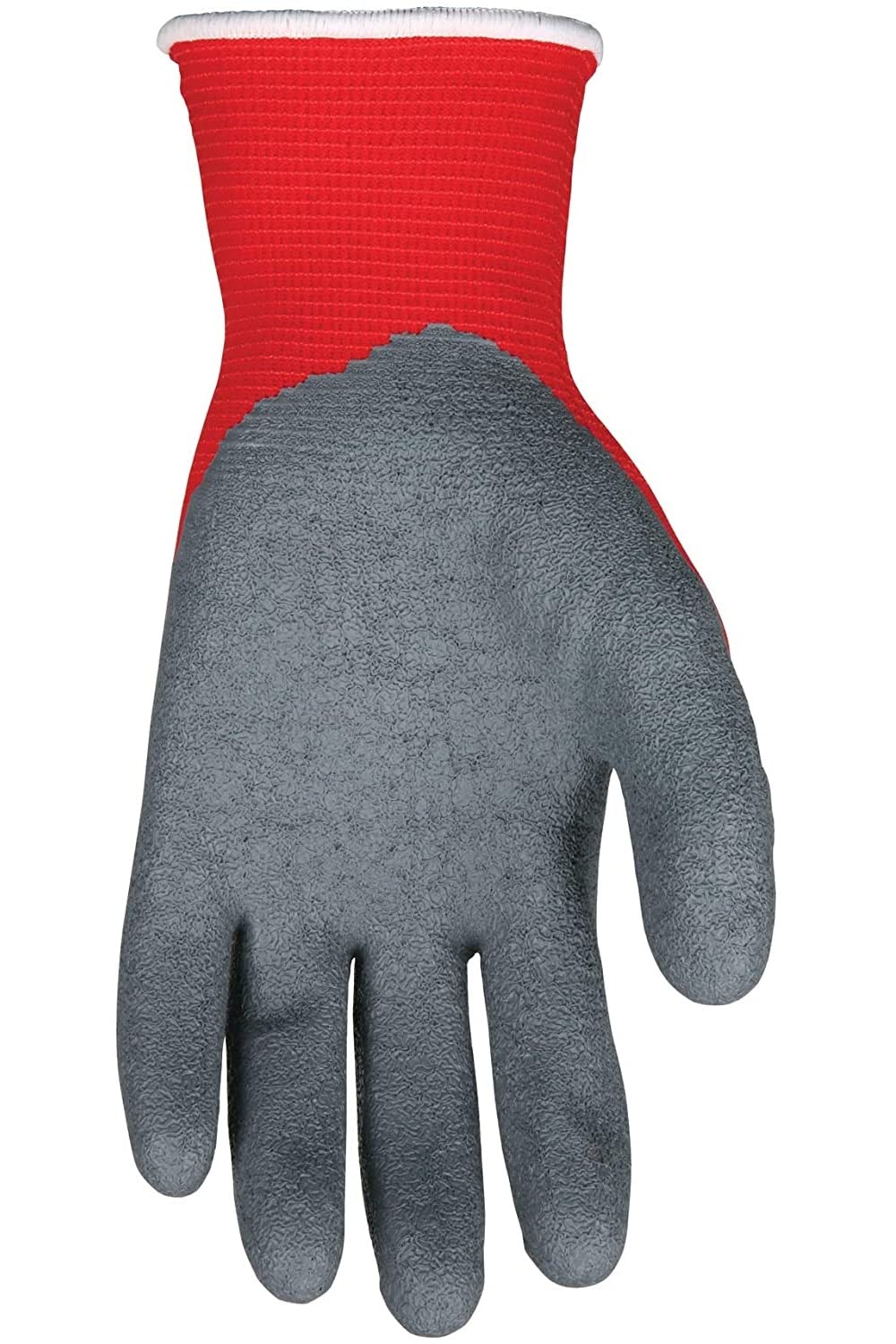 Memphis Ninja Flex Coated Work Gloves - Nylon, Large Size, Gray/Red (N9680L) - Durable & Flexible for Construction, Gardening & DIY Projects