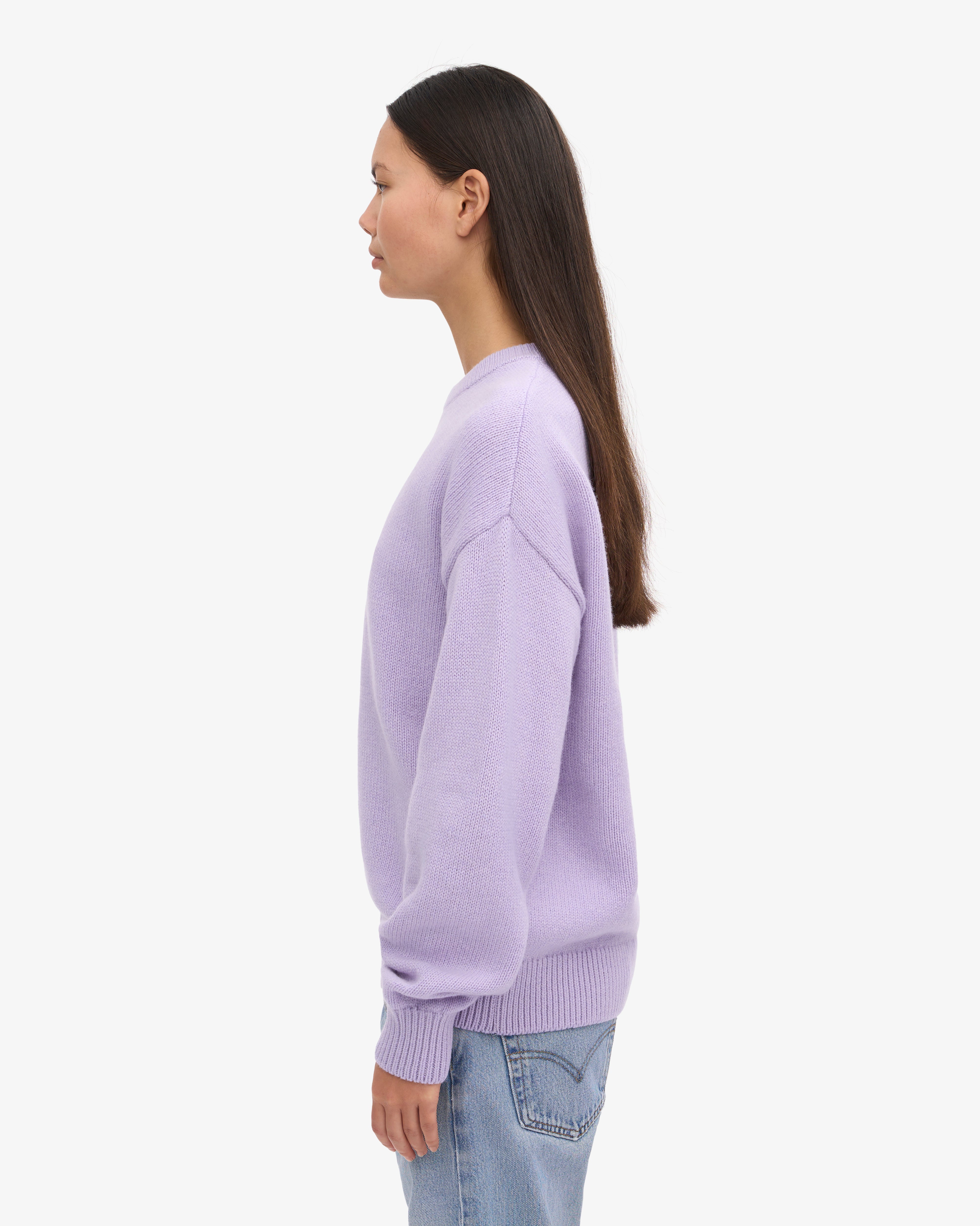 Premium Oversized Merino Wool Sweater - Ultra Soft Lavender Crewneck Pullover for Women | Cozy Winter Wear, Casual Outfits & Lounge Comfort