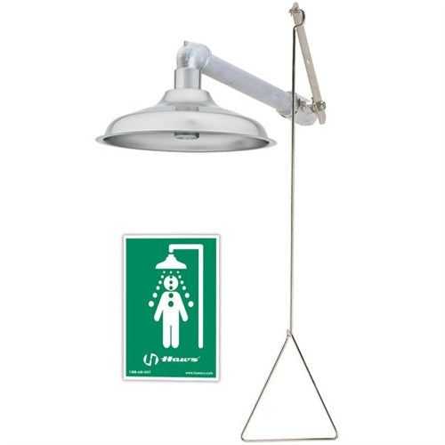 Haws 8123 Drench Shower with Stainless Steel Showerhead - Universal Mount for Bathroom, Kitchen & Outdoor Use - Heavy Duty Water Sprayer for Gardening, Pet Washing & Cleaning