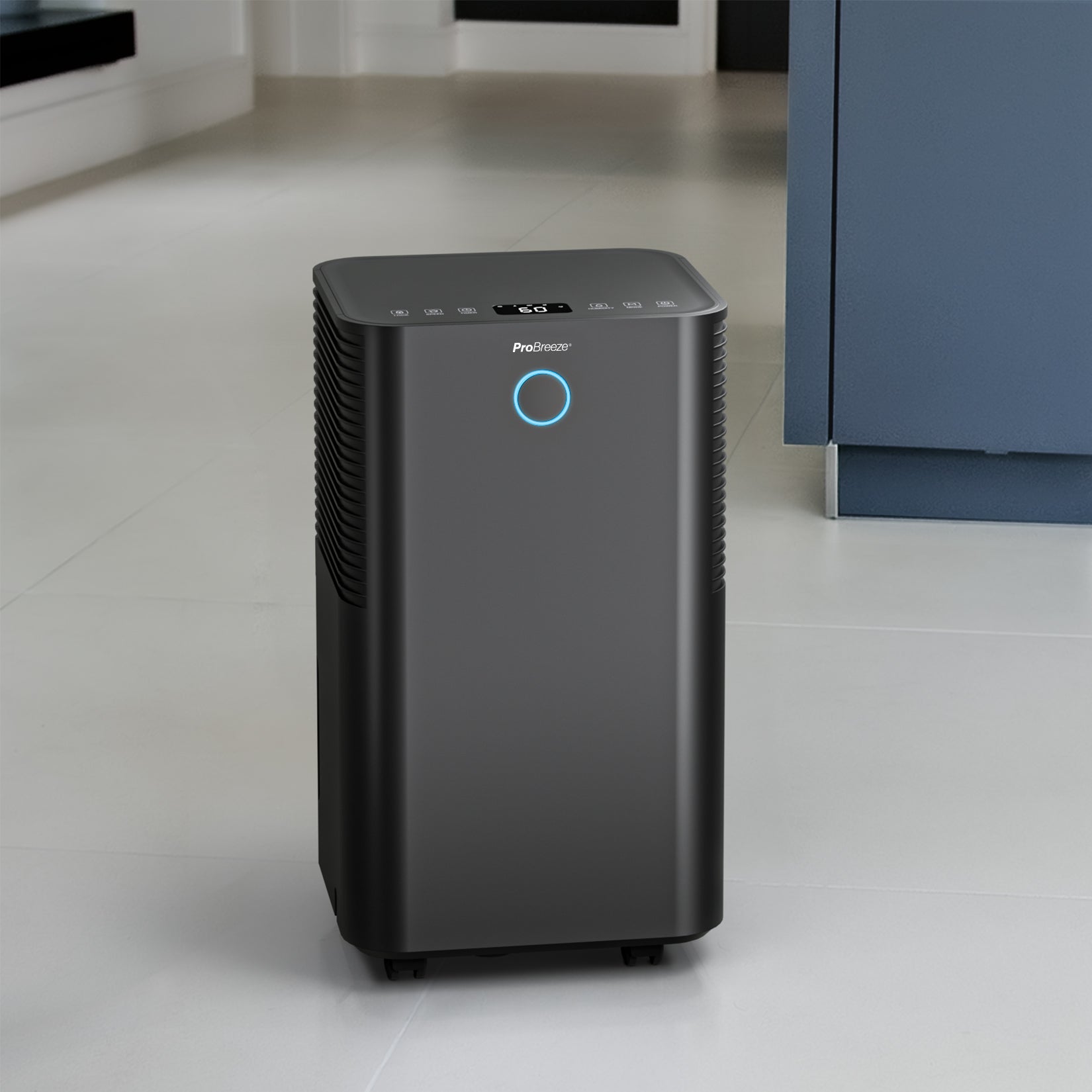 OmniDry 12L Quiet Dehumidifier with Max Extraction - Energy Efficient Air Moisture Remover for Home, Basement & Bedroom - Black