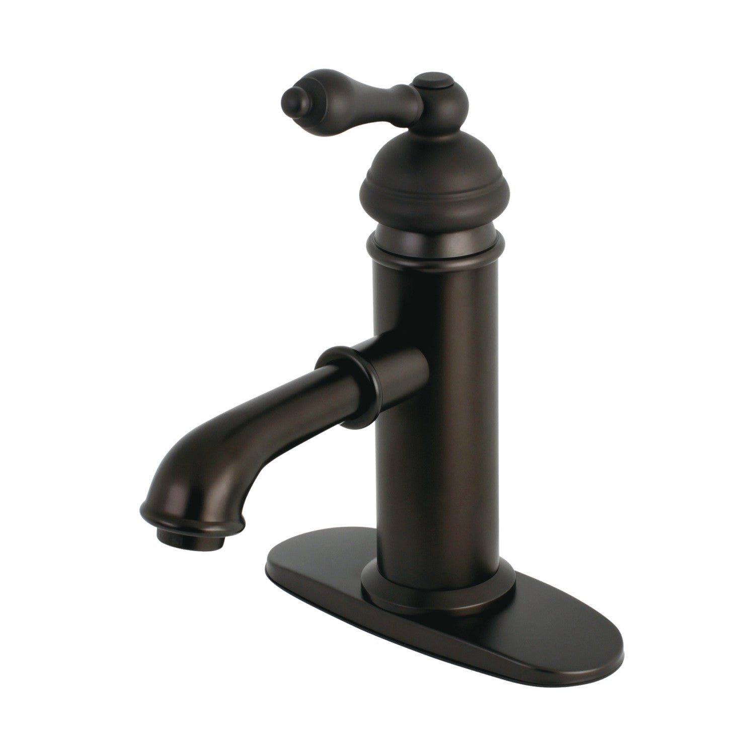 American Classic KS7415ACL Single Handle 1-Hole Bathroom Sink Faucet with Deck Plate & Brass Pop-Up Drain - Oil Rubbed Bronze Finish for Bathroom Vanity & Powder Room Remodel