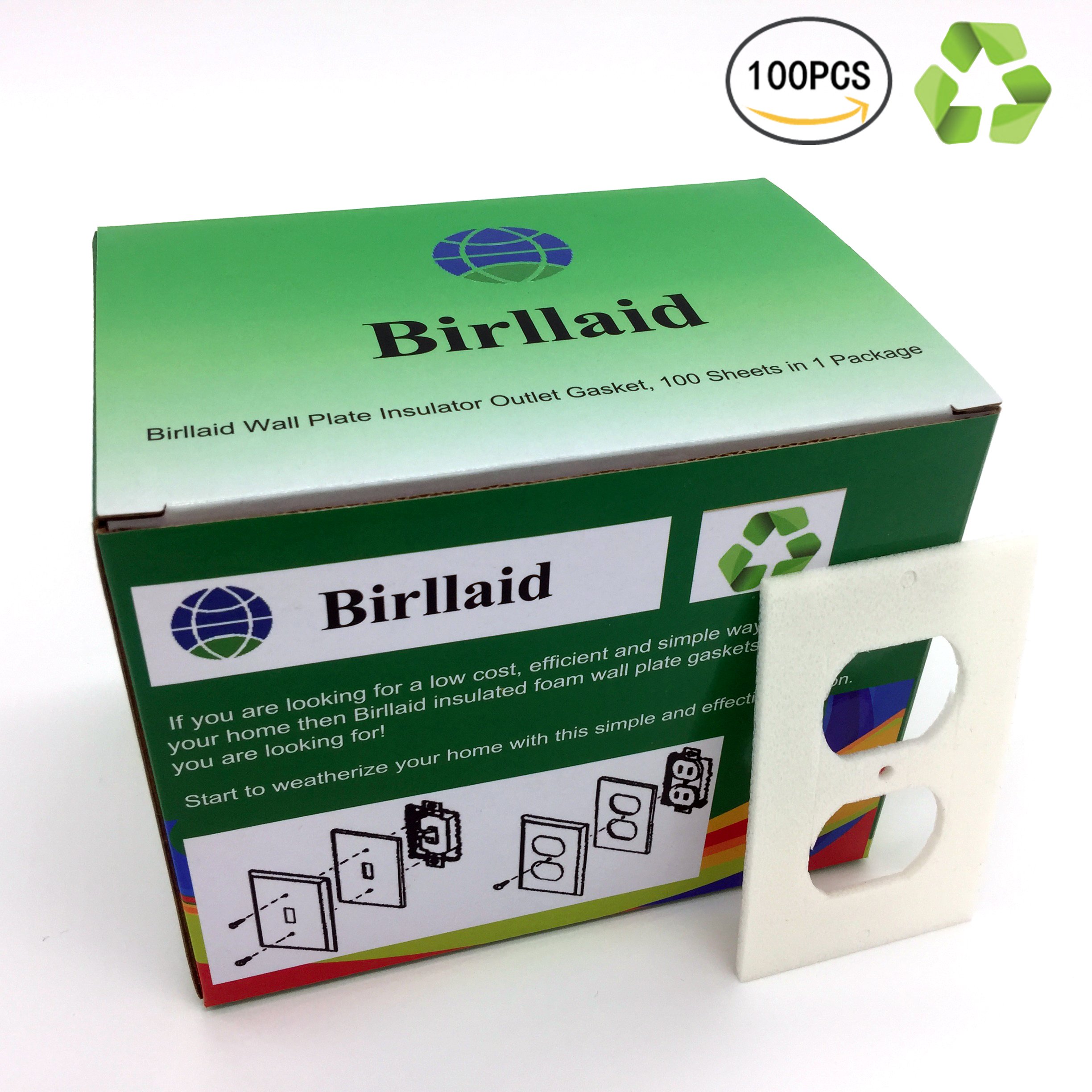 Birllaid Foam Outlet Insulation Gasket Socket Sealers - 100 Pack | Weatherproof Electrical Outlet Covers for Home & Office Safety