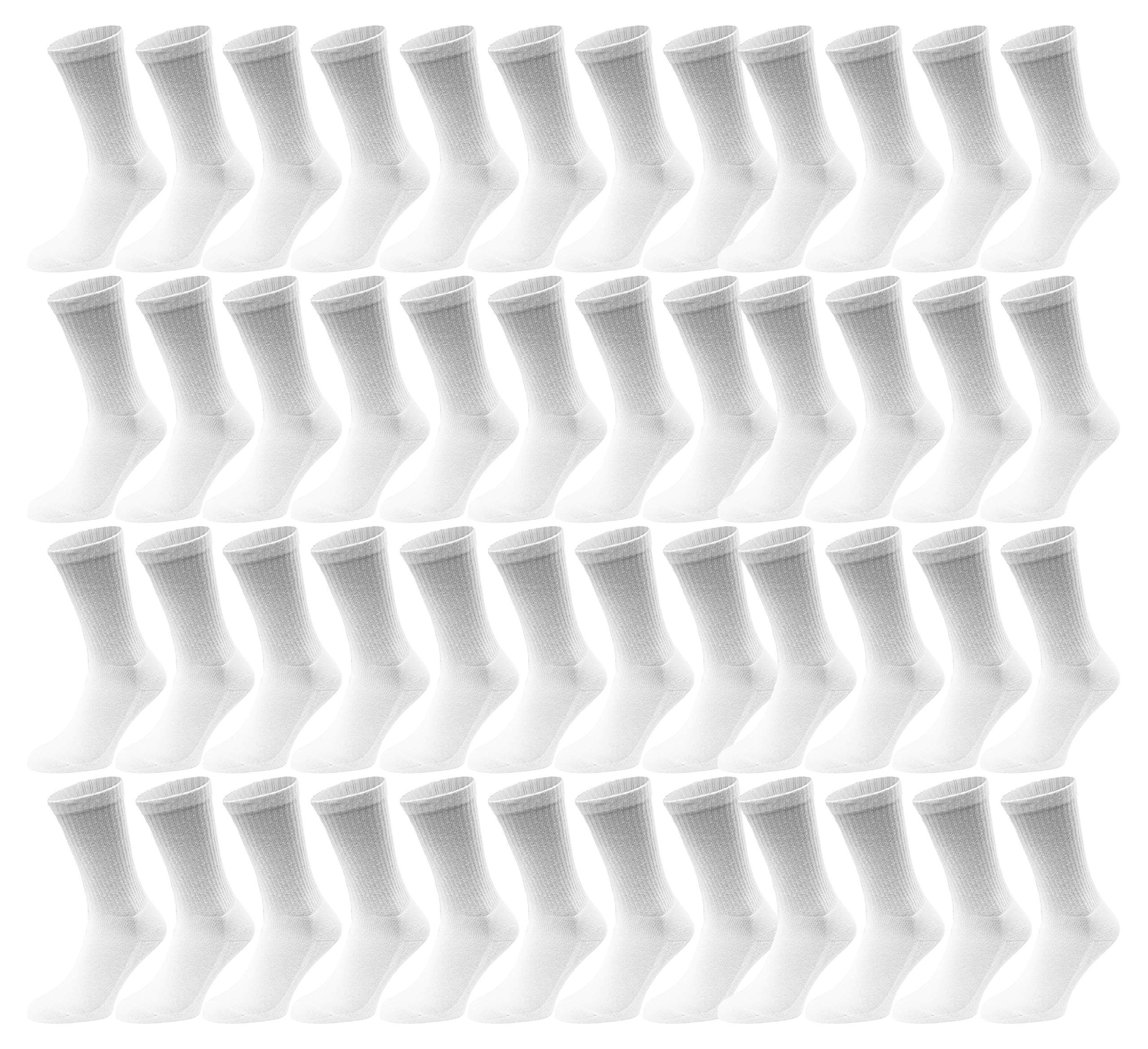 Bulk Crew Socks for Men & Women - Cotton Athletic Socks Wholesale Pack (12 Pairs) - Comfortable Sports Socks for Running, Gym, Workout & Everyday Wear