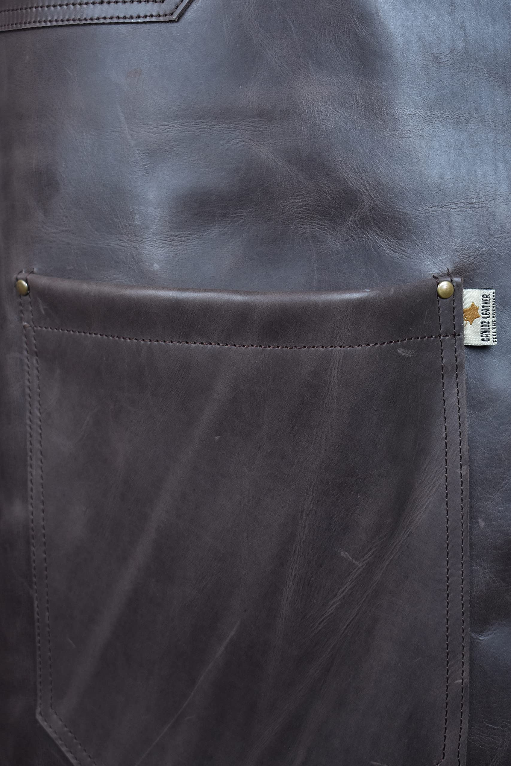Durable Leather Work Apron with 5 Tool Pockets for Men & Women - Perfect for Woodworking, Blacksmithing, Gardening & Auto Repair | Heavy-Duty Workshop & DIY Project Protection